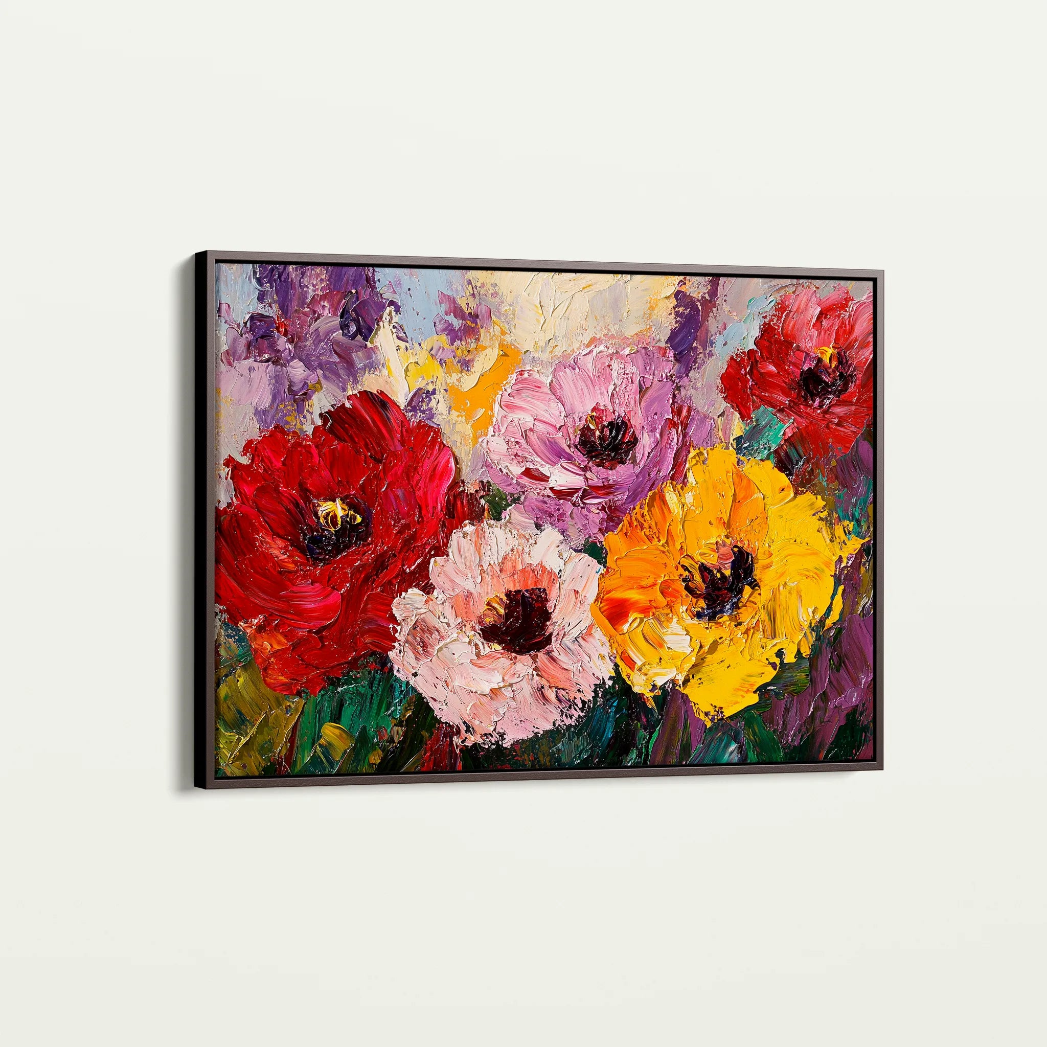 Floral 1205 Canvas Art 18" x 24" / 45 x 60 cm / Black