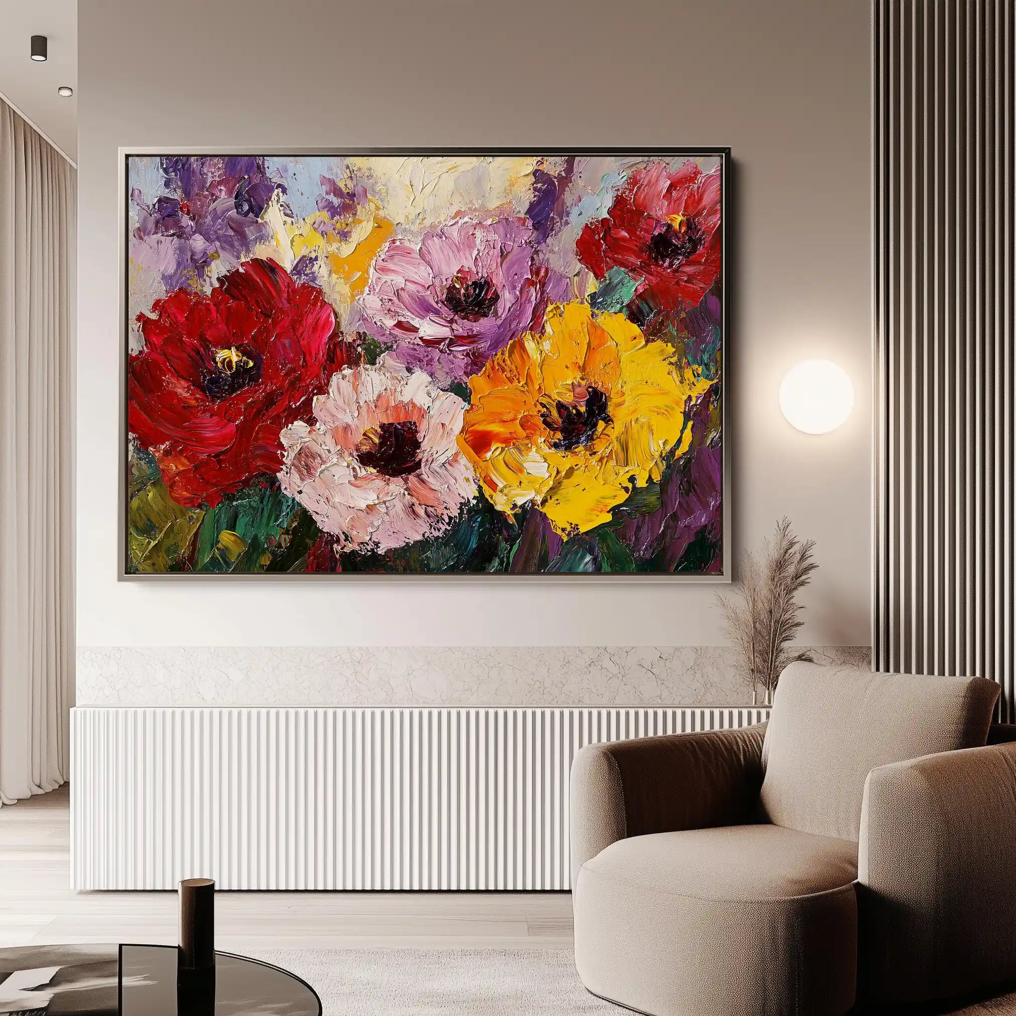 Floral 1205 Canvas Art 60 x 40 cm / Black