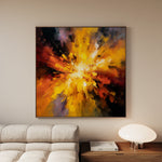 Abstract 1206 Canvas Art 16" x 16" / 40 x 40 cm / Black
