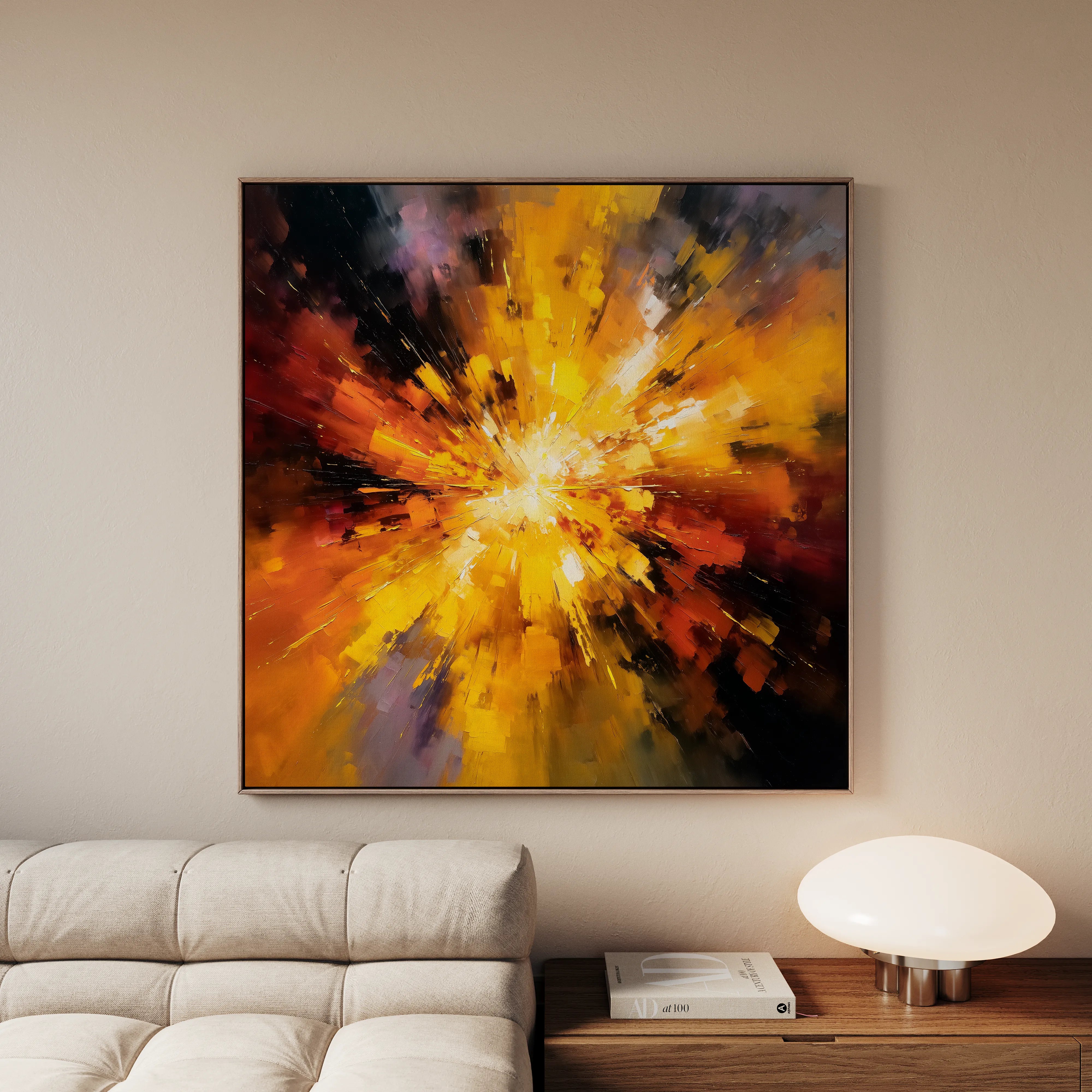 Abstract 1206 Canvas Art 16" x 16" / 40 x 40 cm / Black