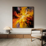 Abstract 1206 Canvas Art 16" x 16" / 40 x 40 cm / Black