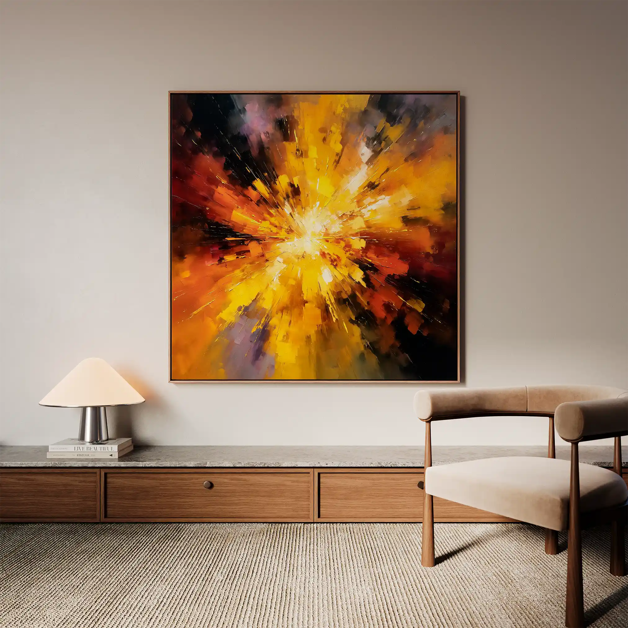Abstract 1206 Canvas Art 60 x 60 cm / Black