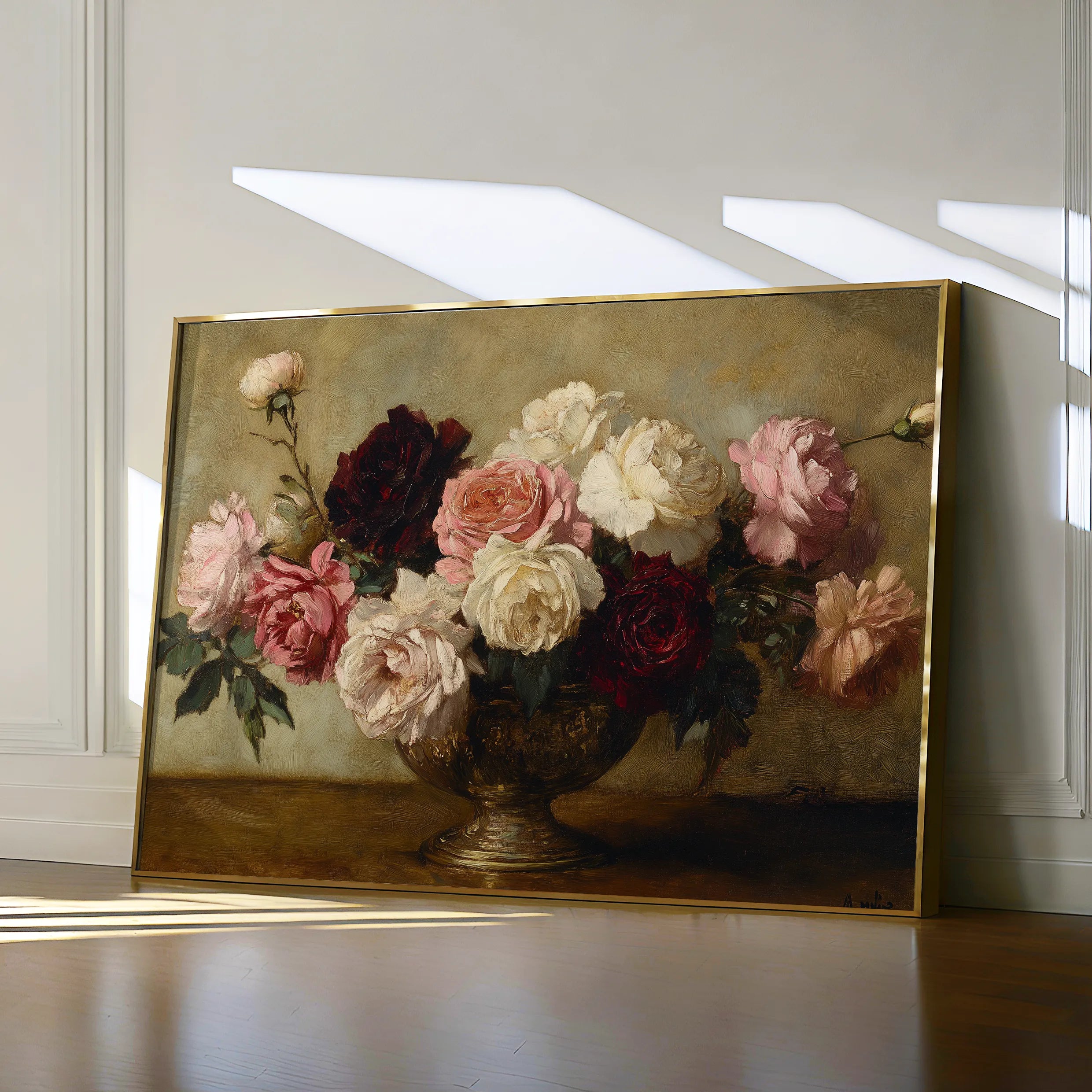 Floral 1206 Canvas Art 18" x 24" / 45 x 60 cm / Black