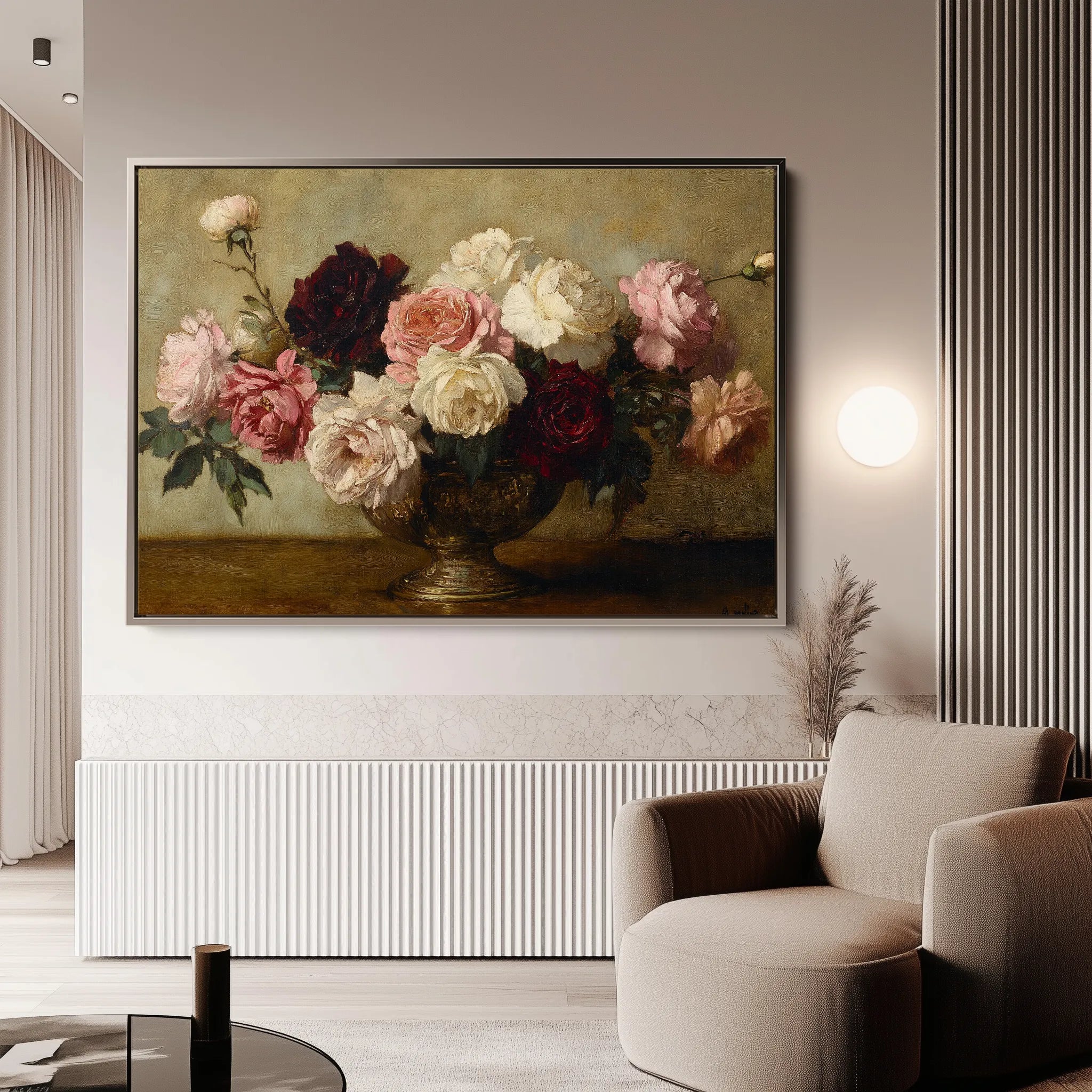 Floral 1206 Canvas Art 18" x 24" / 45 x 60 cm / Black