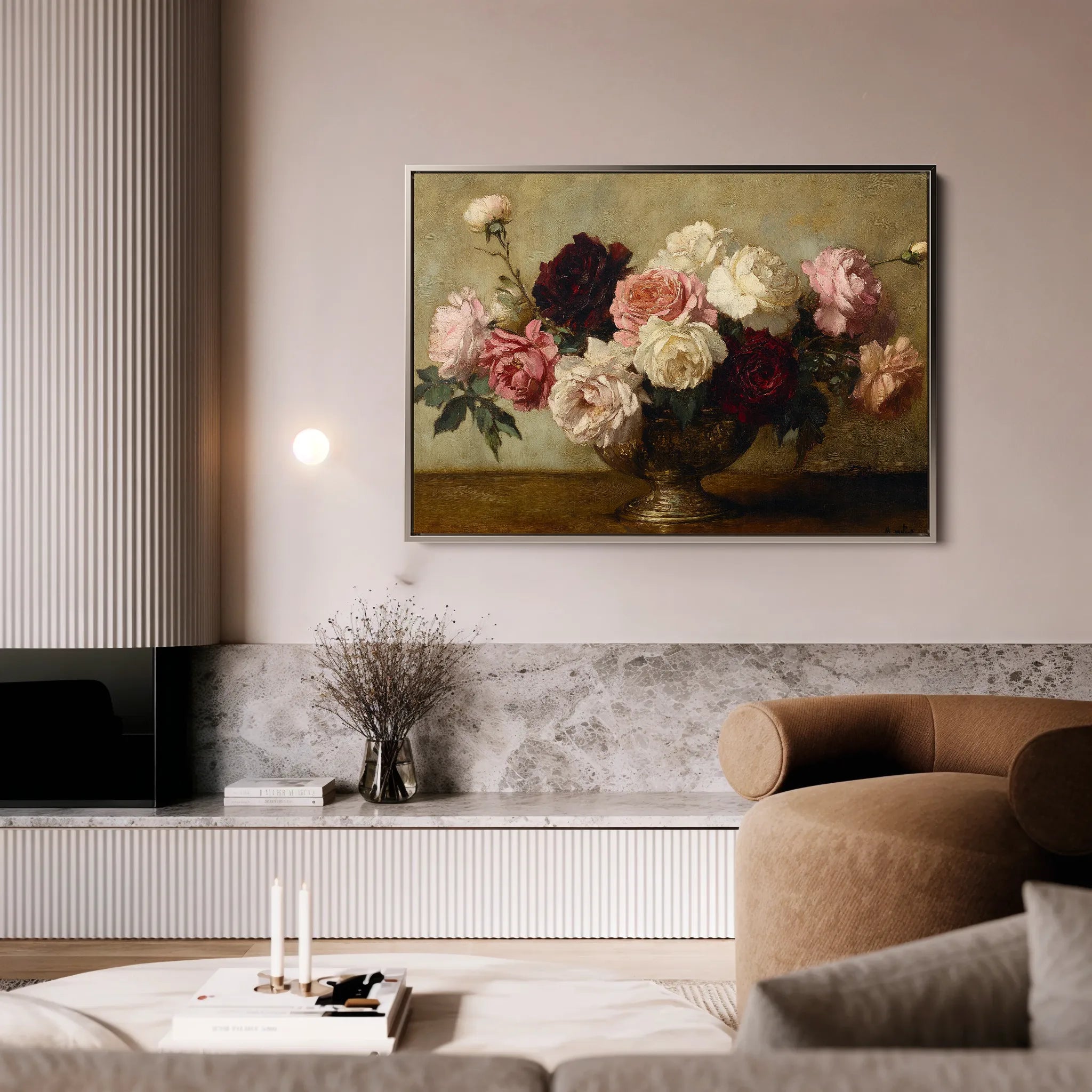 Floral 1206 Canvas Art 18" x 24" / 45 x 60 cm / Black