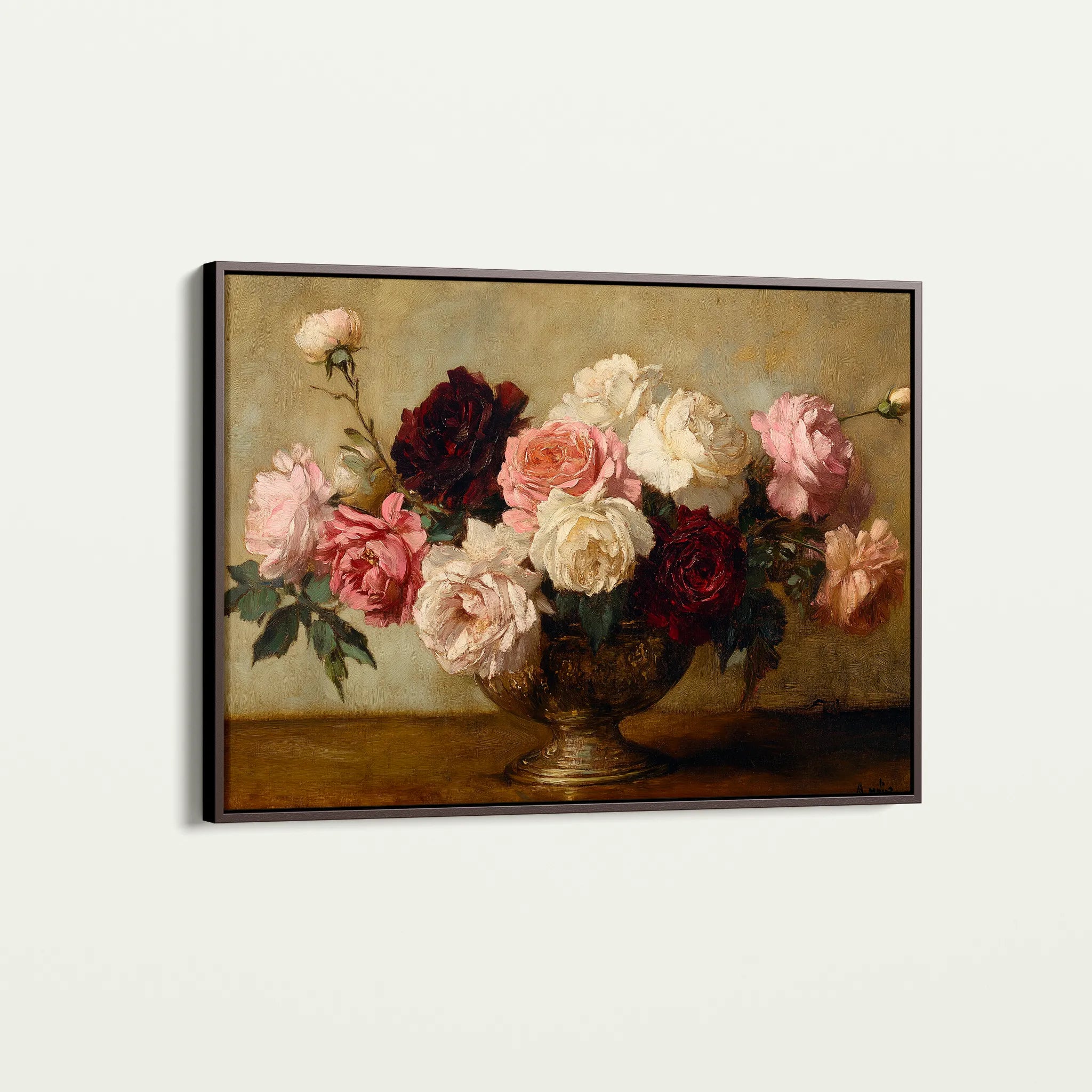 Floral 1206 Canvas Art 18" x 24" / 45 x 60 cm / Black