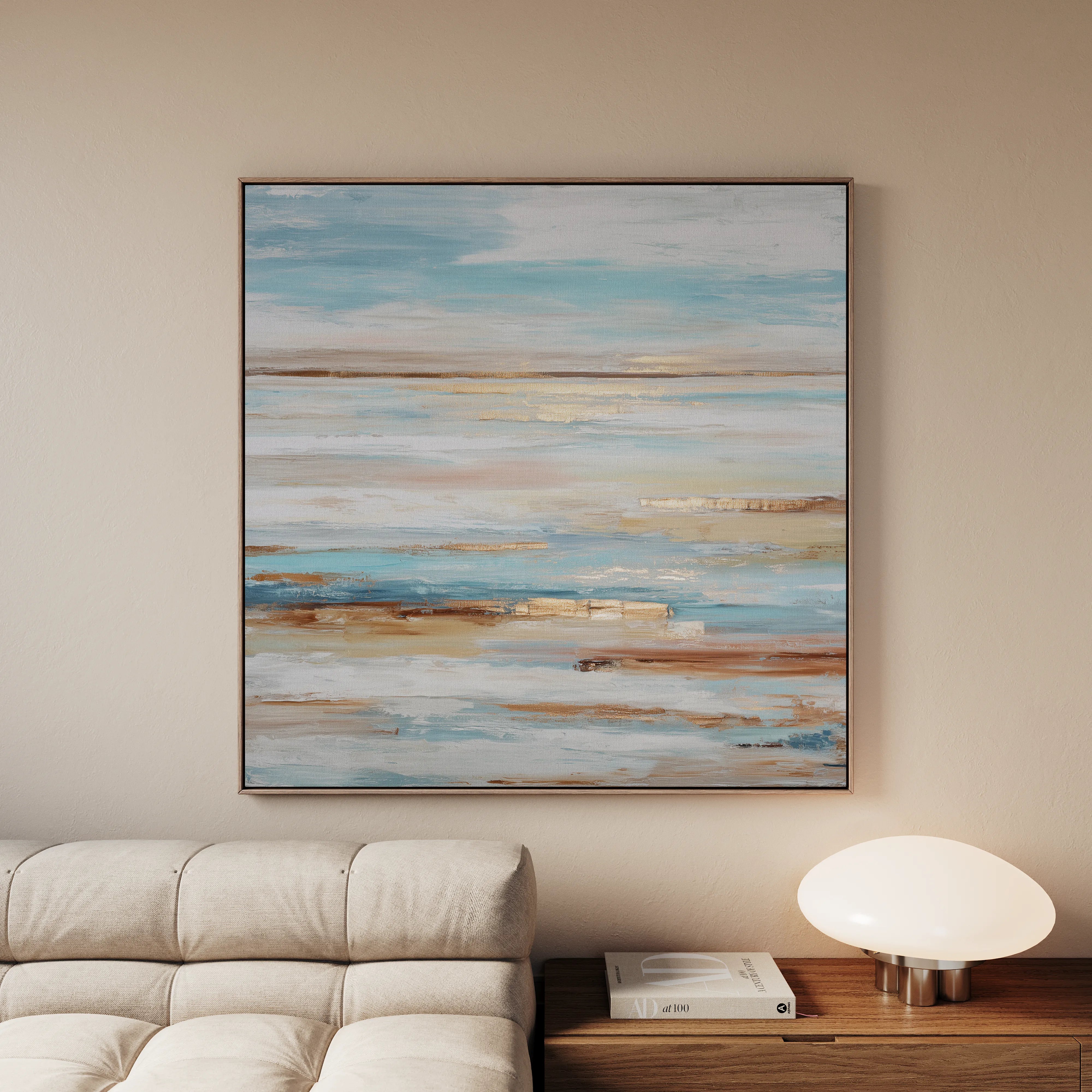 Abstract 1207 Canvas Art 16" x 16" / 40 x 40 cm / Black