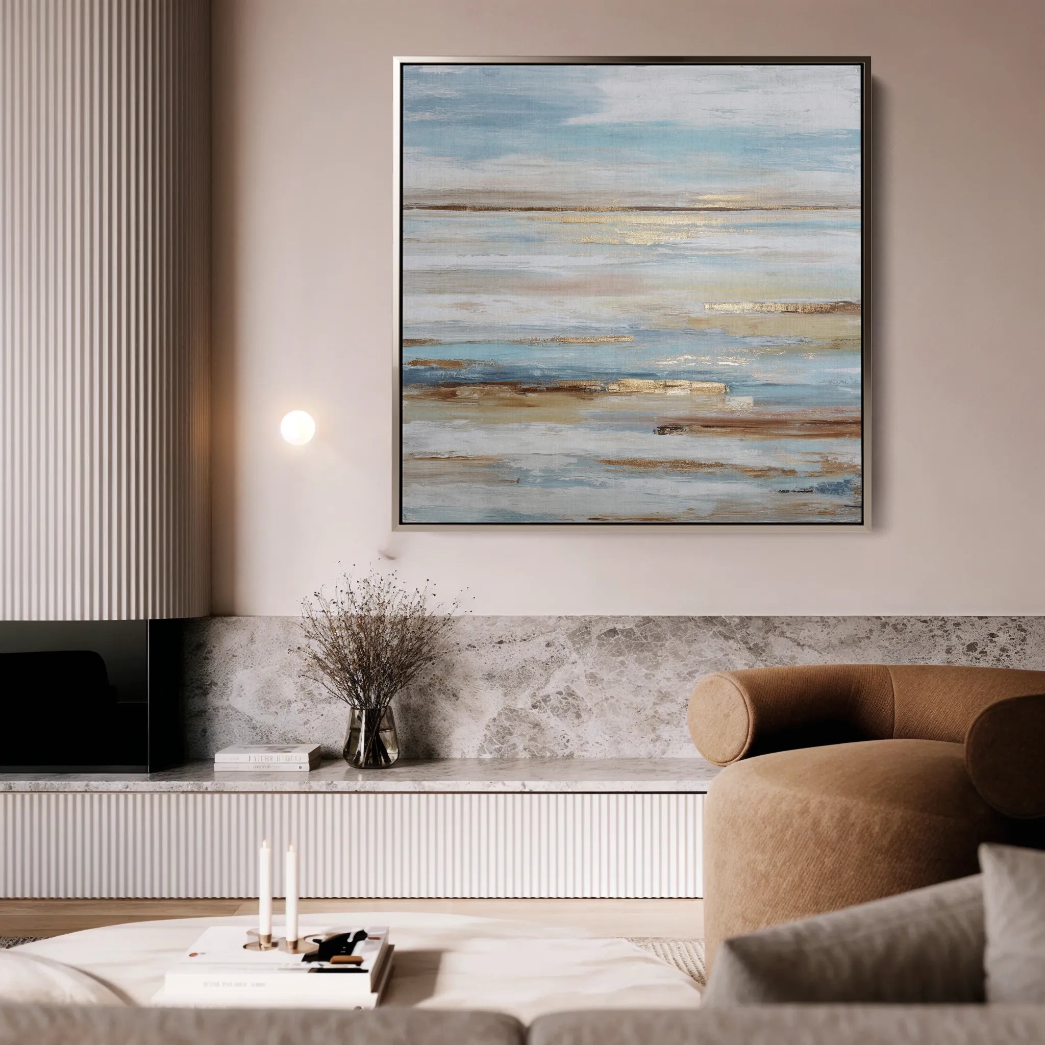 Abstract 1207 Canvas Art 16" x 16" / 40 x 40 cm / Black