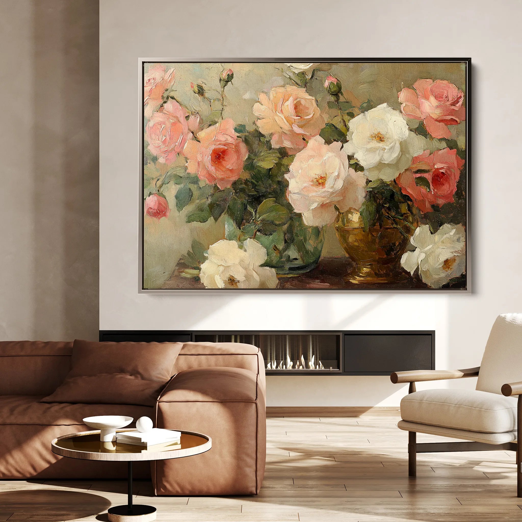 Floral 1207 Canvas Art 18" x 24" / 45 x 60 cm / Black