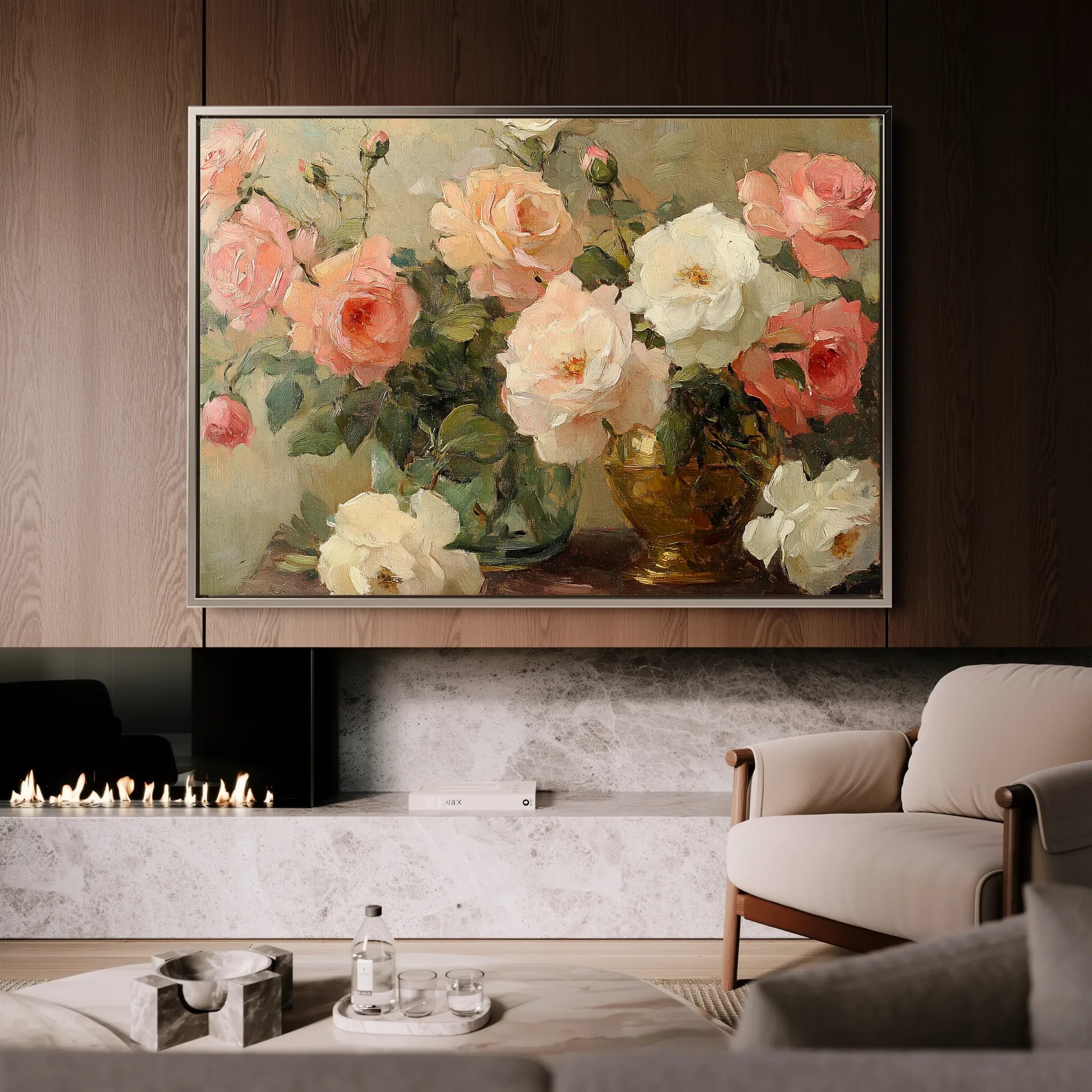 Floral 1207 Canvas Art 18" x 24" / 45 x 60 cm / Black