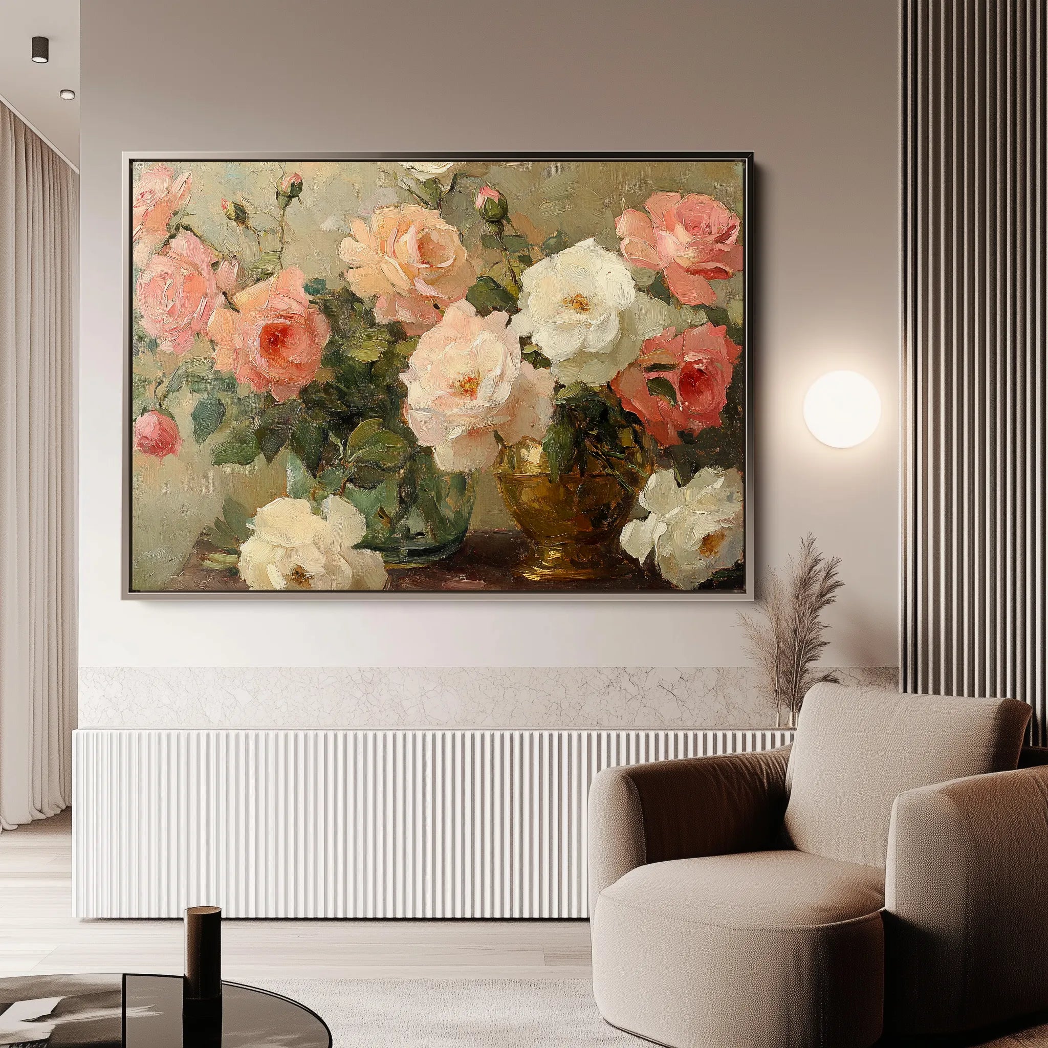 Floral 1207 Canvas Art 18" x 24" / 45 x 60 cm / Black