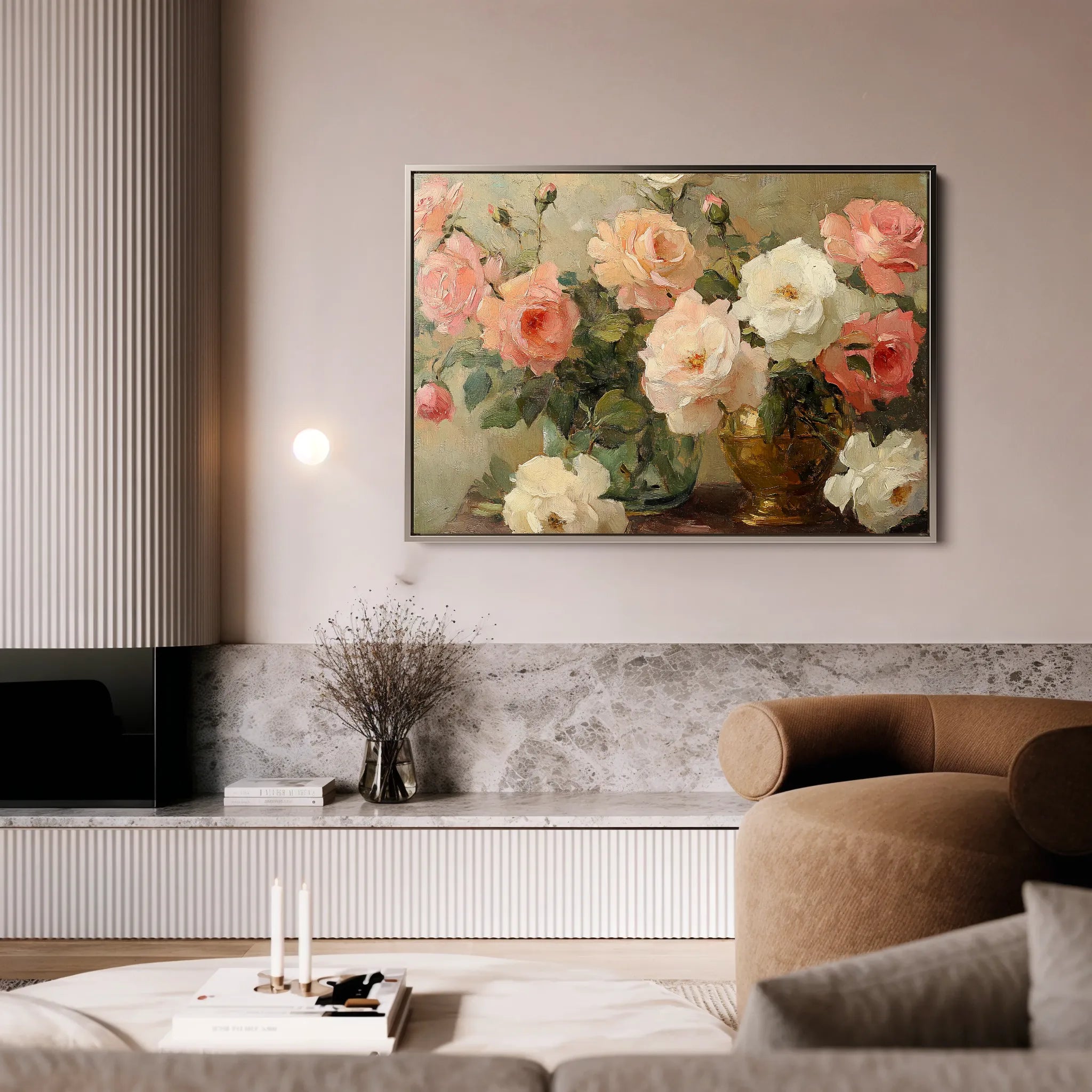 Floral 1207 Canvas Art 18" x 24" / 45 x 60 cm / Black