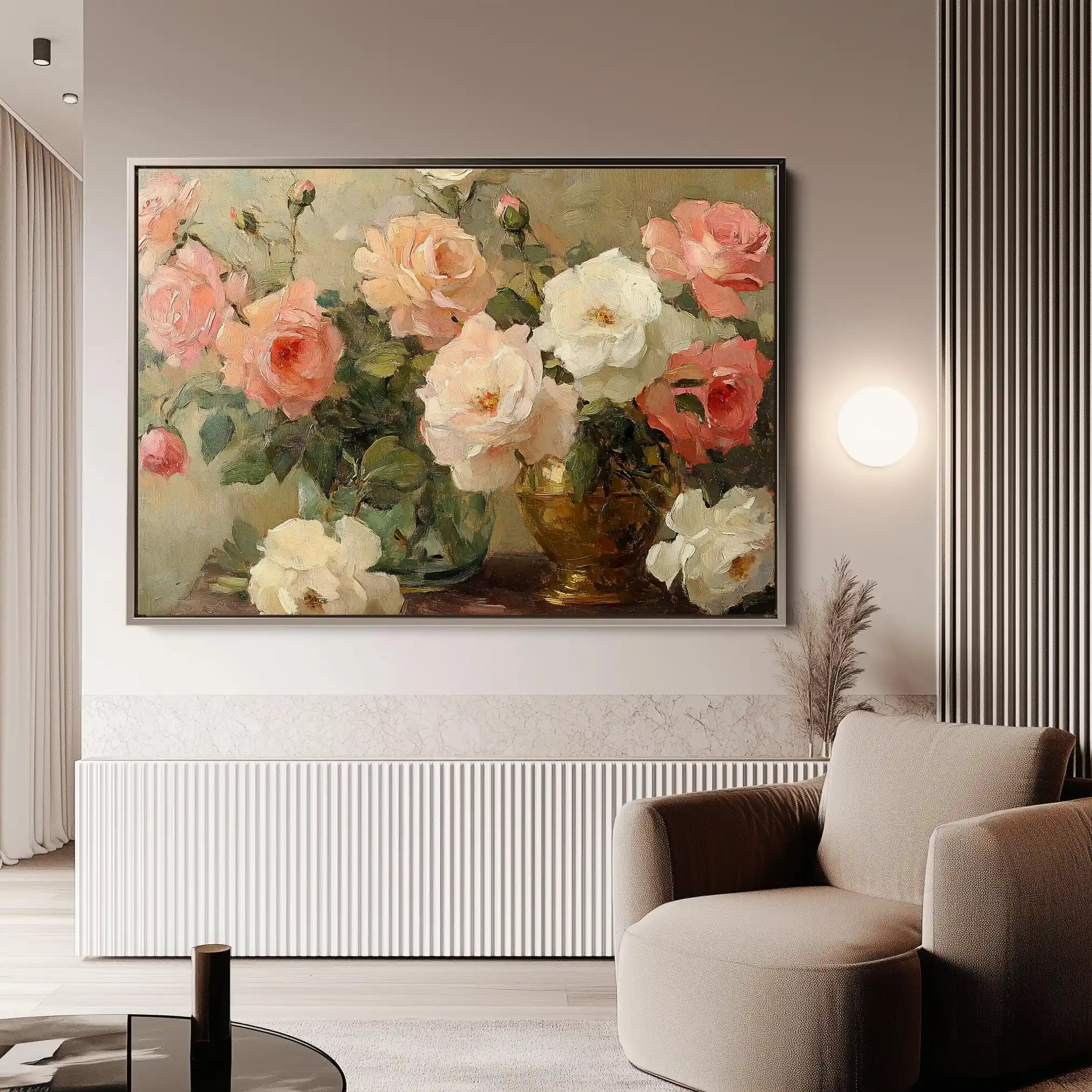 Floral 1207 Canvas Art 60 x 40 cm / Black