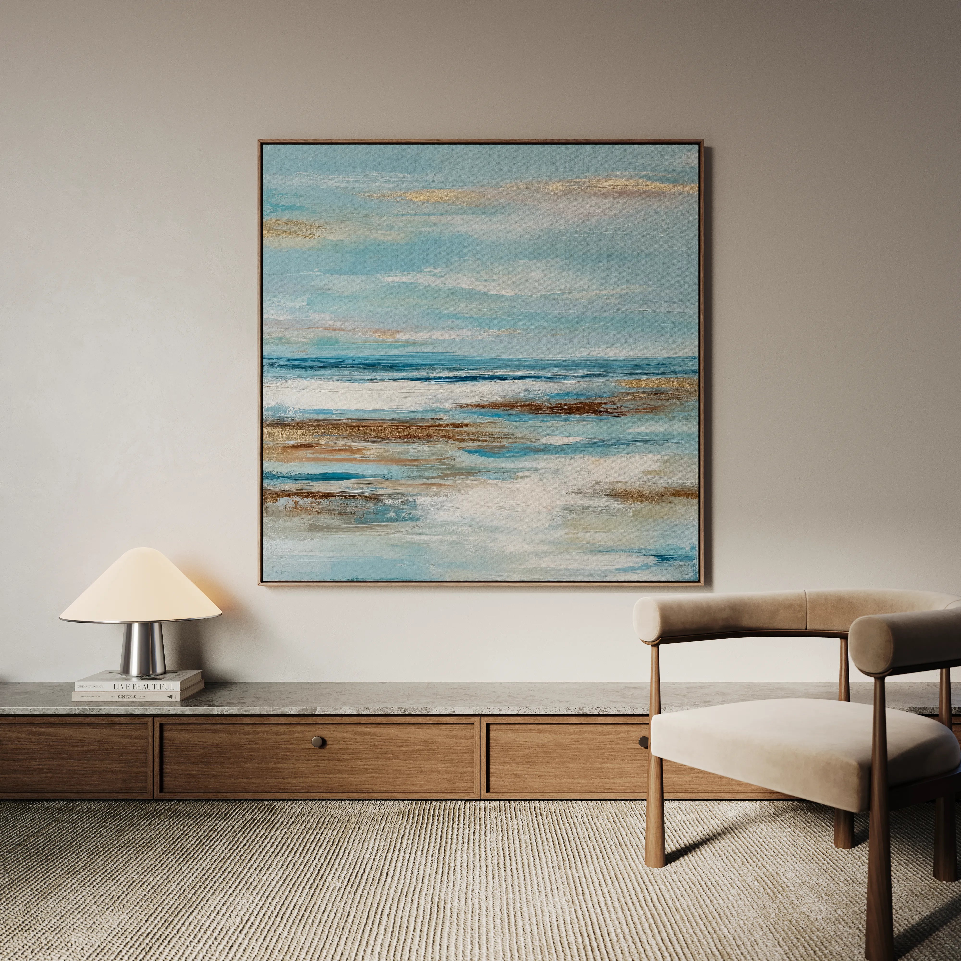 Abstract 1208 Canvas Art 16" x 16" / 40 x 40 cm / Black