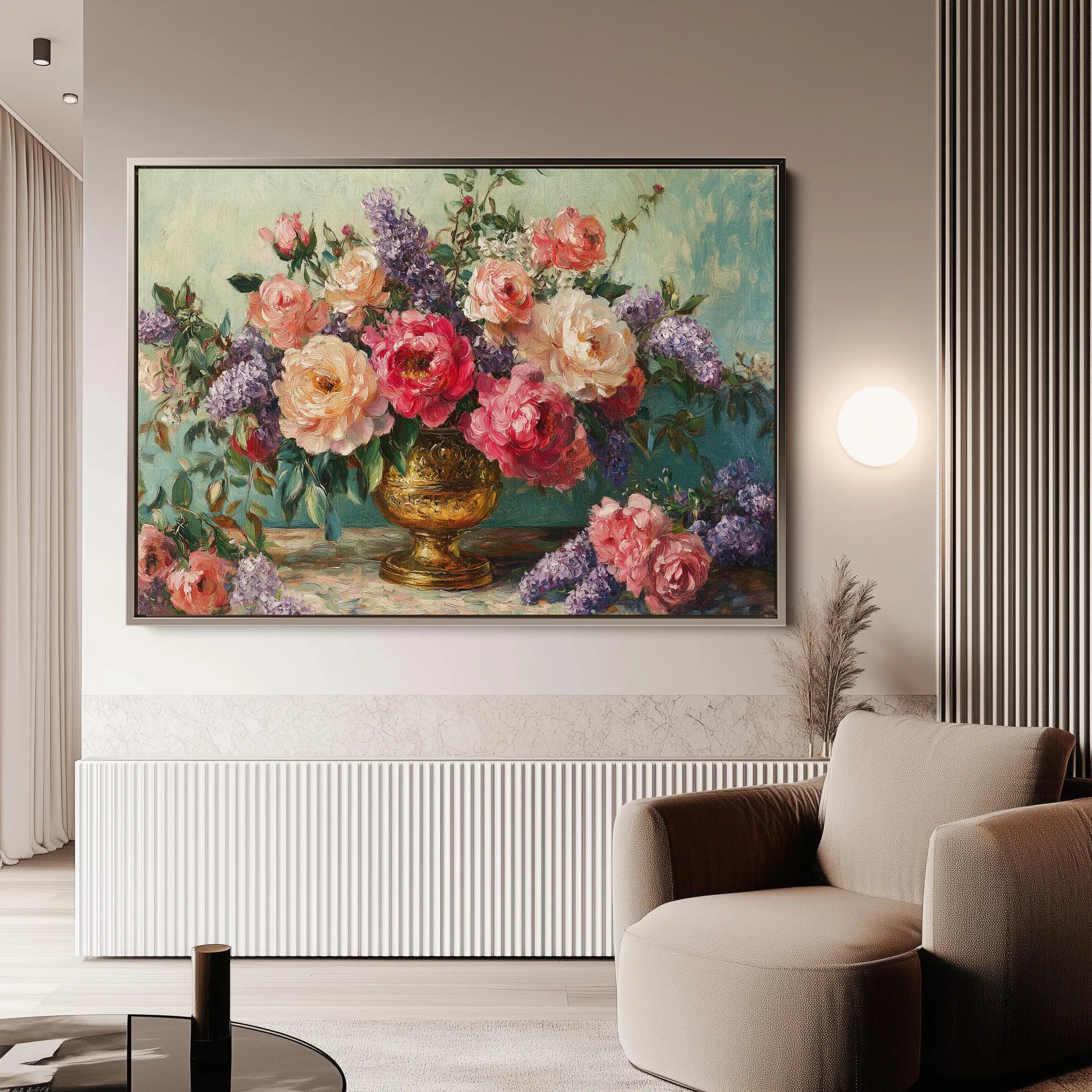 Floral 1208 Canvas Art 18" x 24" / 45 x 60 cm / Black
