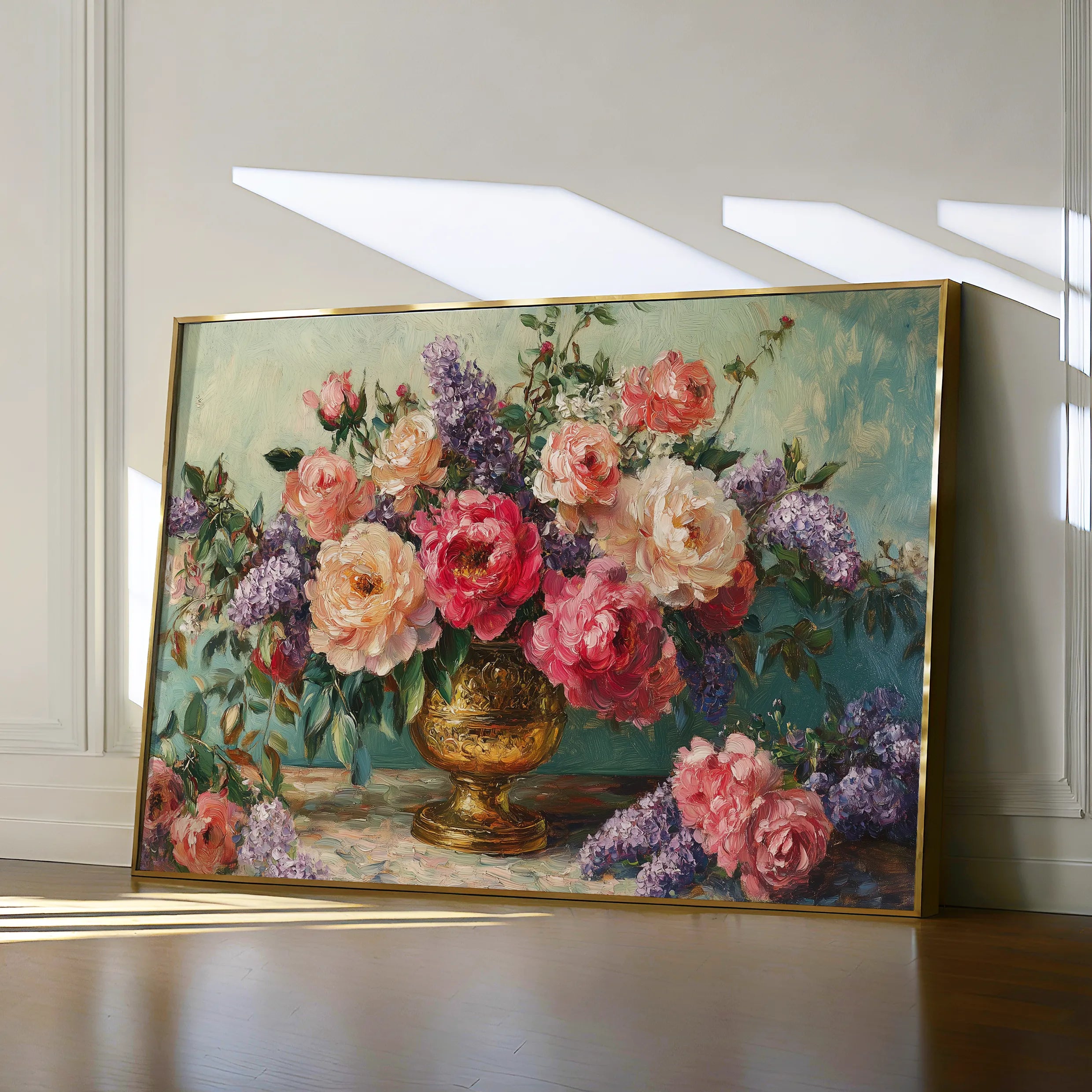 Floral 1208 Canvas Art 18" x 24" / 45 x 60 cm / Black