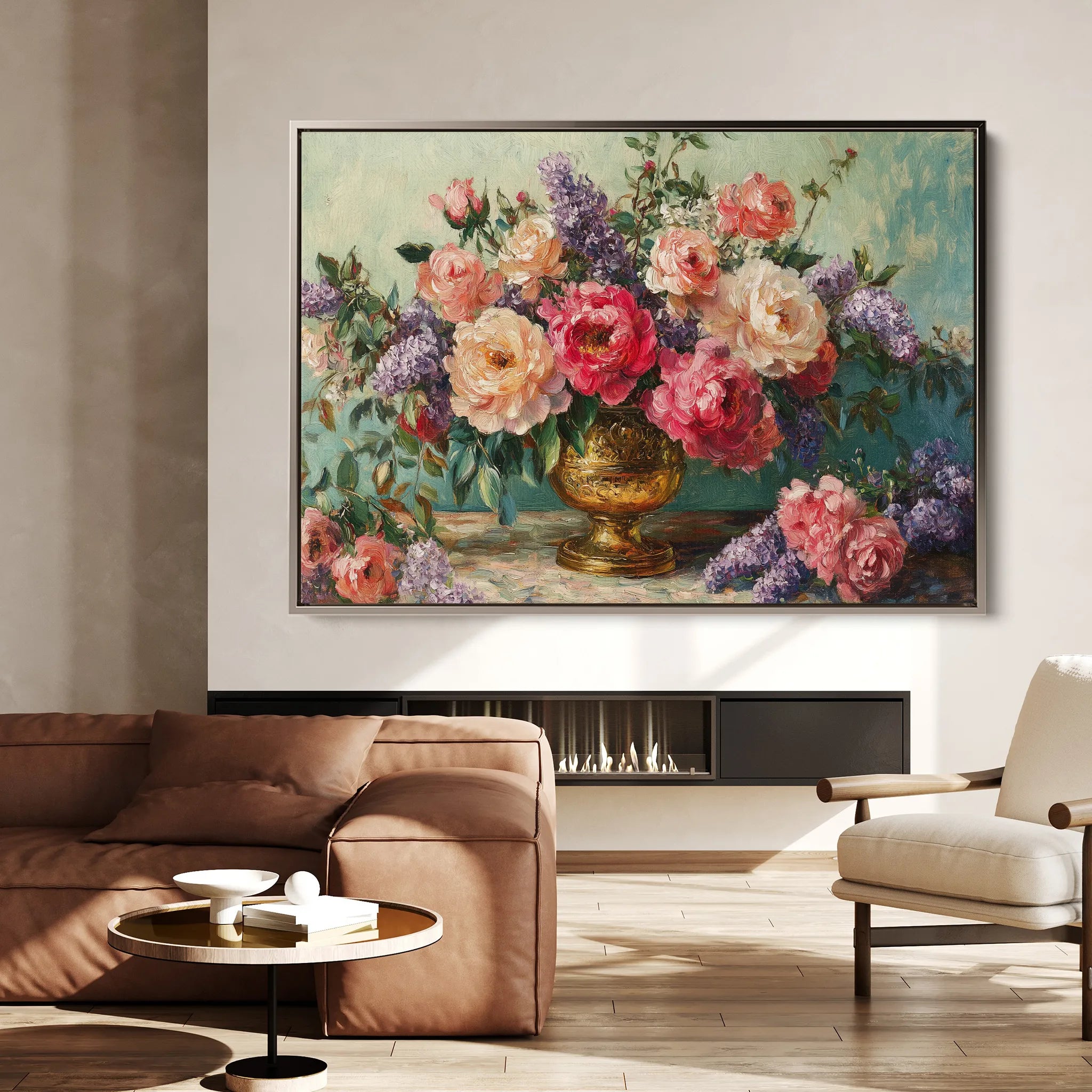 Floral 1208 Canvas Art 18" x 24" / 45 x 60 cm / Black