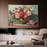 Floral 1208 Canvas Art 18" x 24" / 45 x 60 cm / Black