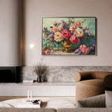 Floral 1208 Canvas Art 18" x 24" / 45 x 60 cm / Black