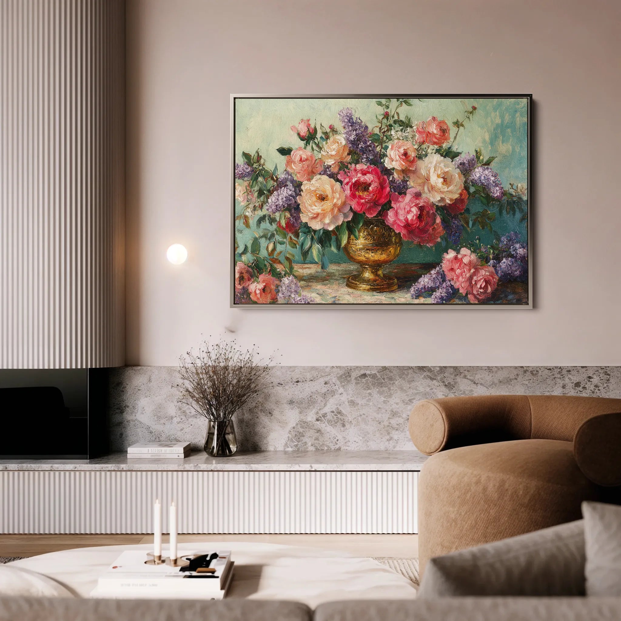 Floral 1208 Canvas Art 18" x 24" / 45 x 60 cm / Black