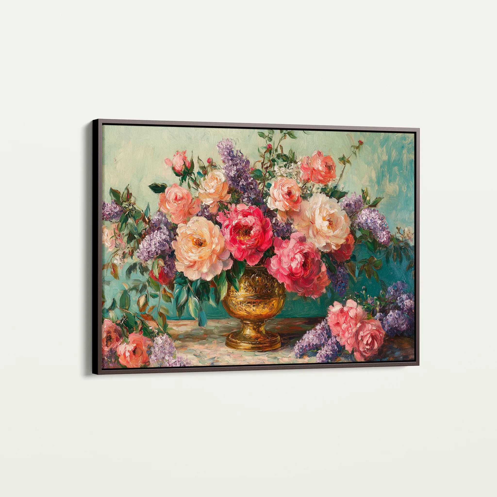 Floral 1208 Canvas Art 18" x 24" / 45 x 60 cm / Black