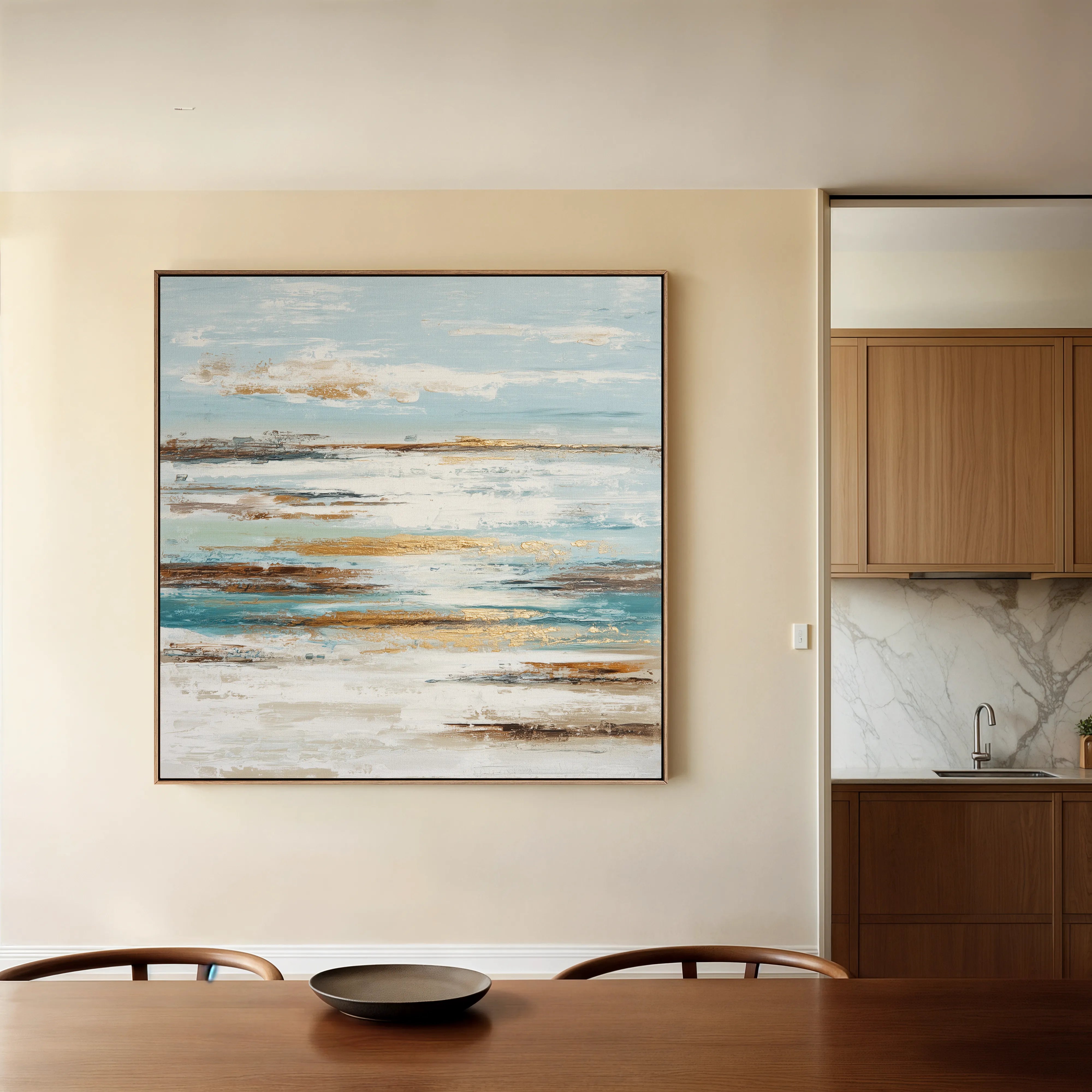 Abstract 1209 Canvas Art 16" x 16" / 40 x 40 cm / Black