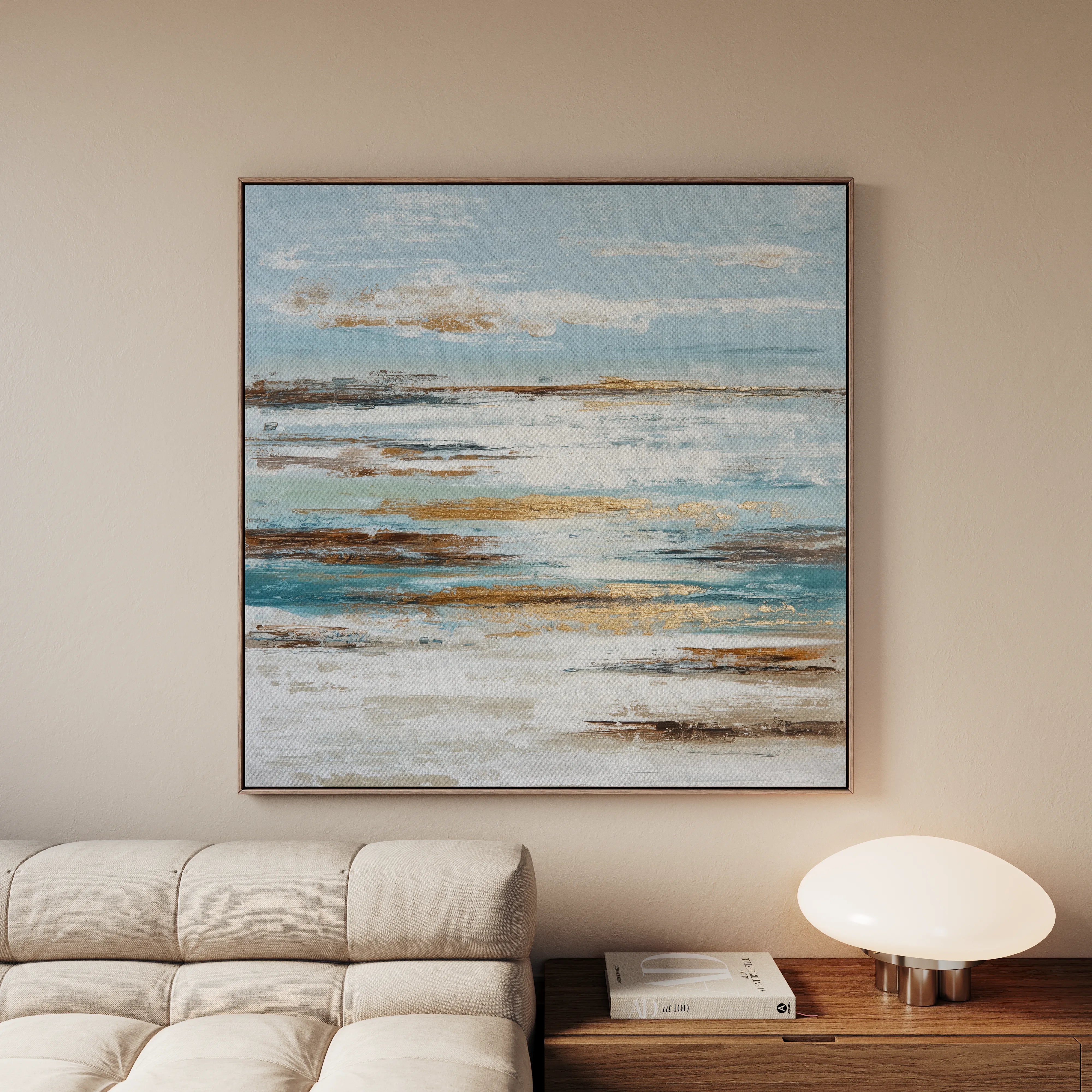 Abstract 1209 Canvas Art 16" x 16" / 40 x 40 cm / Black