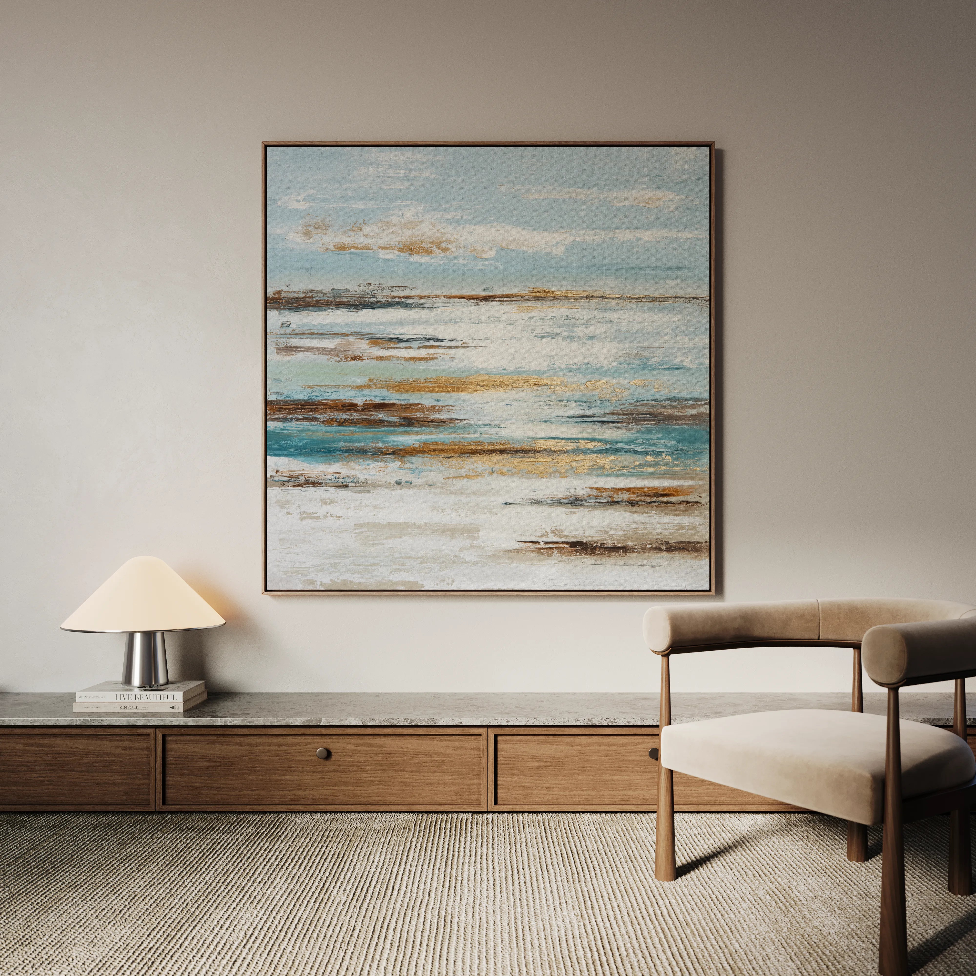 Abstract 1209 Canvas Art 16" x 16" / 40 x 40 cm / Black