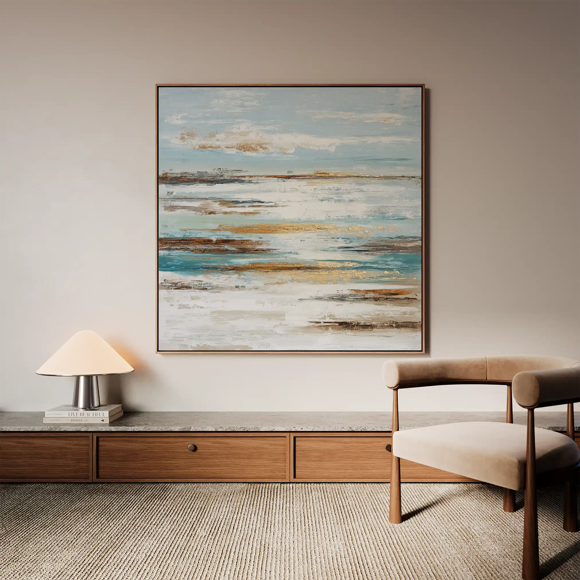 Abstract 1209 Canvas Art 60 x 60 cm / Black