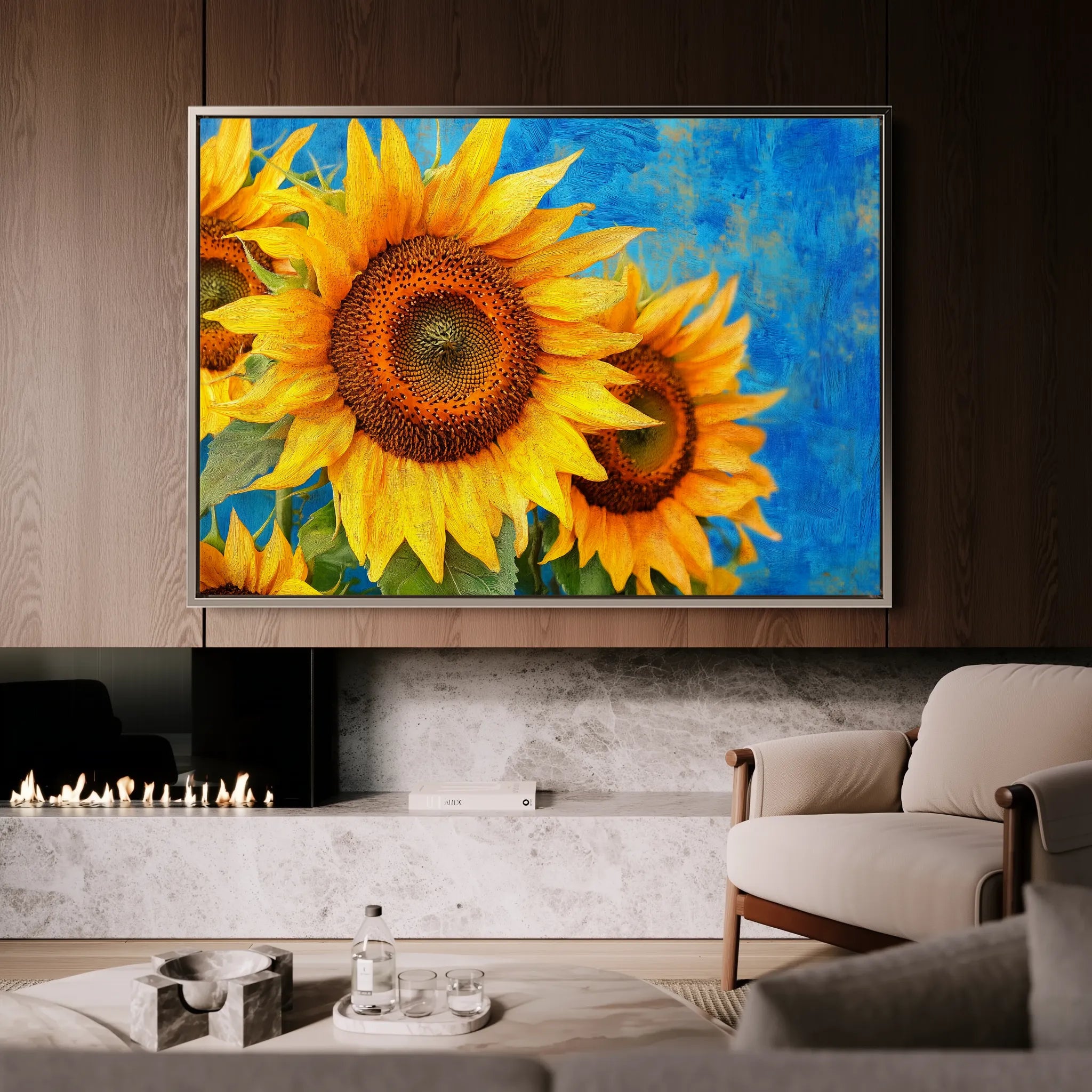 Floral 1209 Canvas Art 18" x 24" / 45 x 60 cm / Black