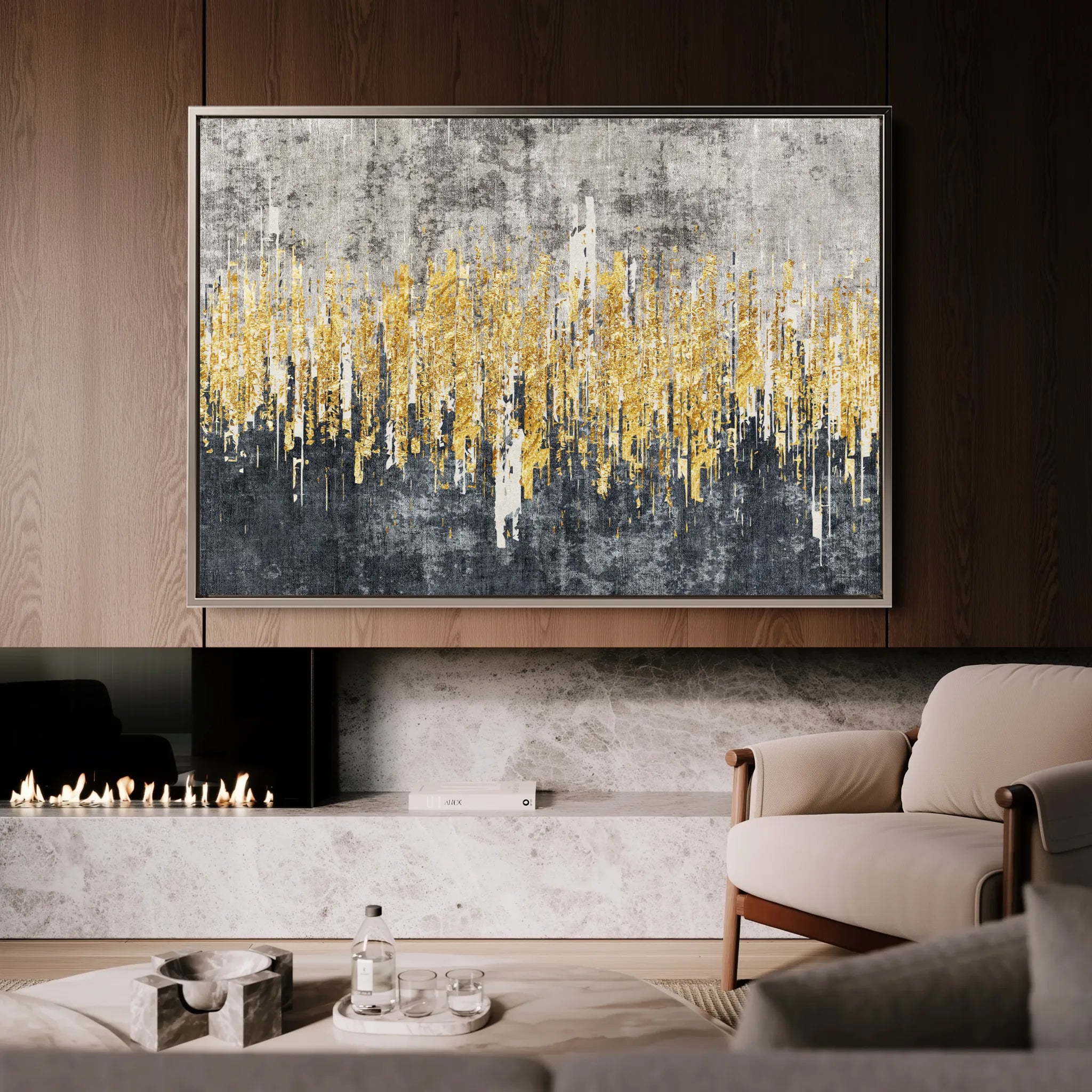 Abstract 121 Canvas Art 18" x 24" / 45 x 60 cm / Black