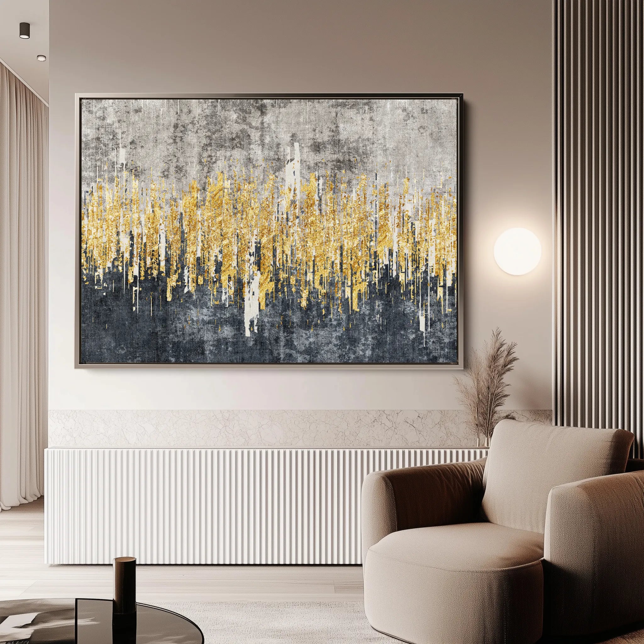 Abstract 121 Canvas Art 18" x 24" / 45 x 60 cm / Black
