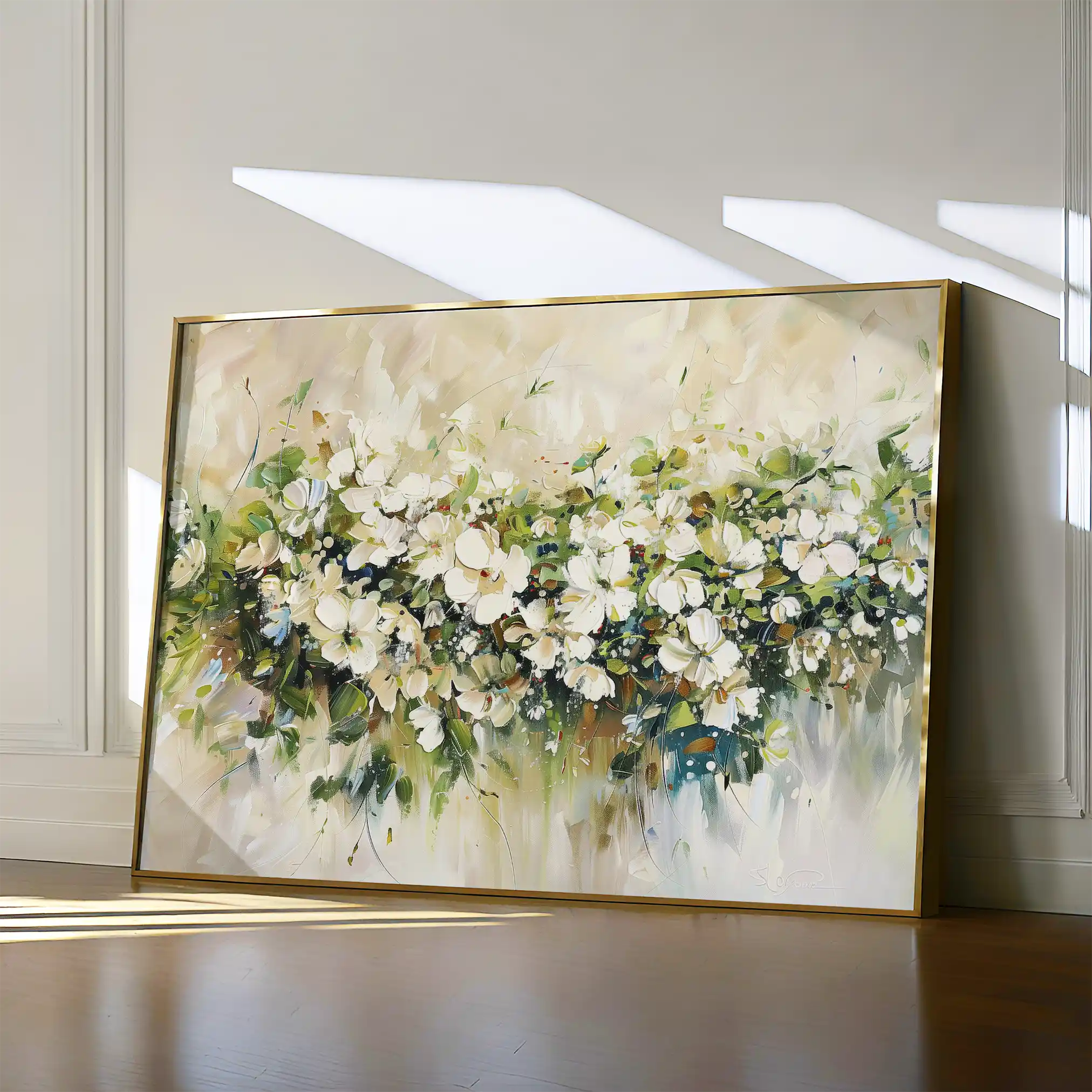 Floral 121 Canvas Art 18" x 24" / 45 x 60 cm / Black