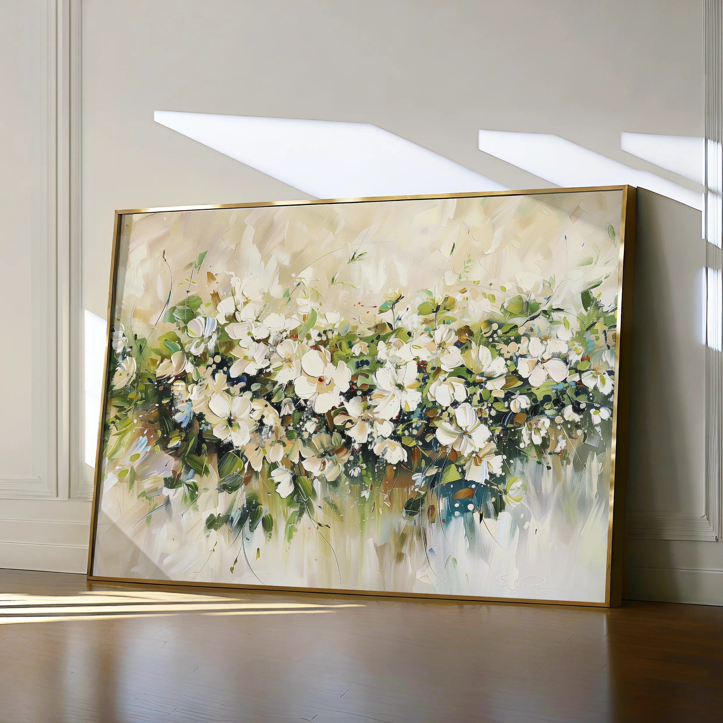 Floral 121 Canvas Art 18" x 24" / 45 x 60 cm / Black