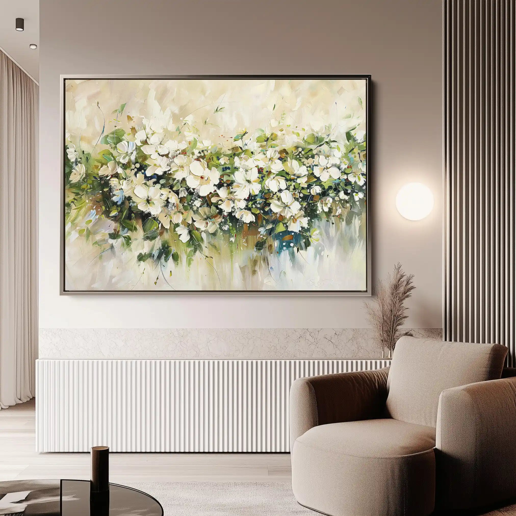 Floral 121 Canvas Art 18" x 24" / 45 x 60 cm / Black