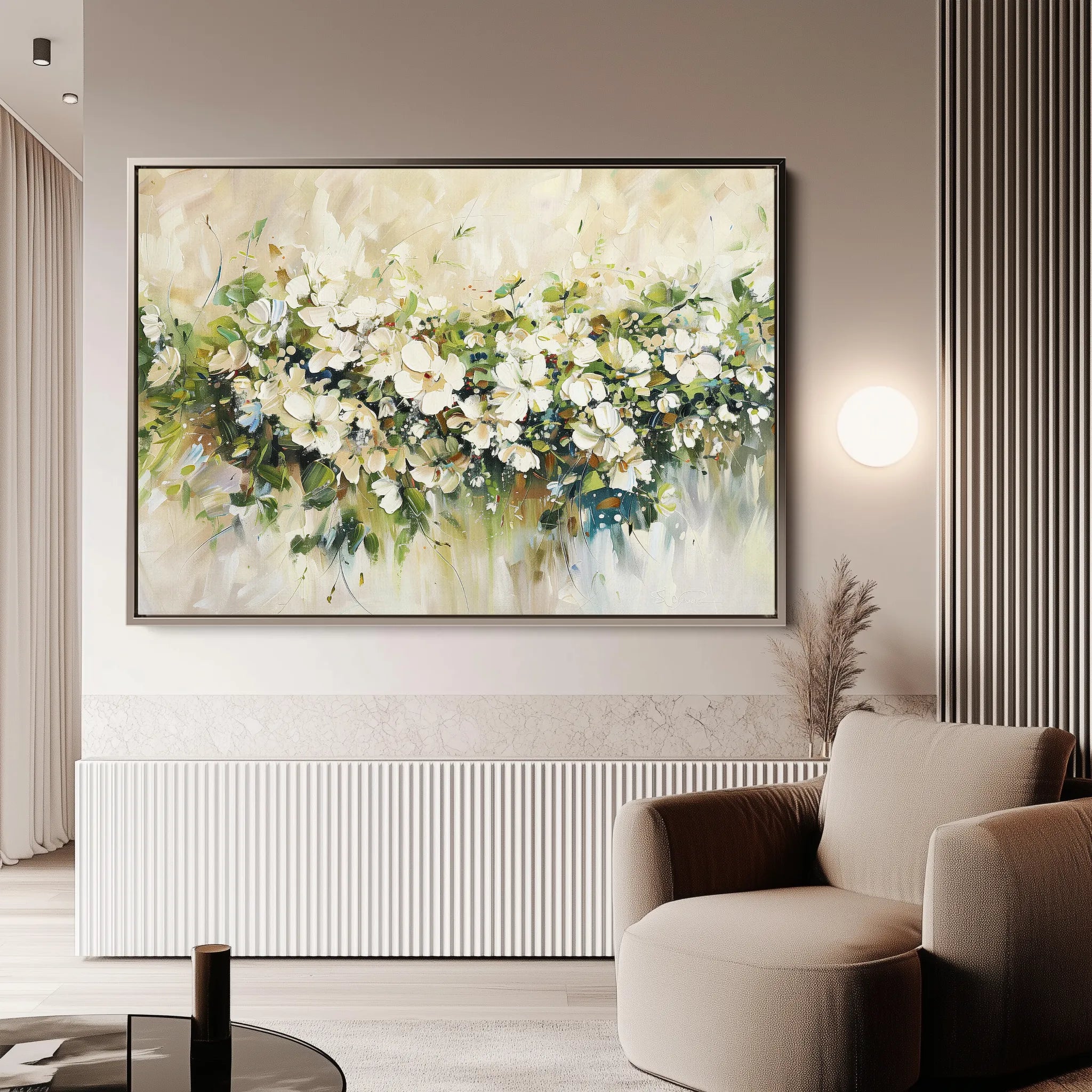 Floral 121 Canvas Art 18" x 24" / 45 x 60 cm / Black
