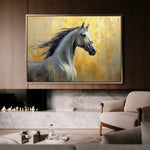 Horses 121 Canvas Art 18" x 24" / 45 x 60 cm / Black
