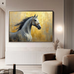 Horses 121 Canvas Art 18" x 24" / 45 x 60 cm / Black