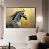 Horses 121 Canvas Art 18" x 24" / 45 x 60 cm / Black
