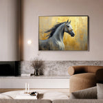 Horses 121 Canvas Art 18" x 24" / 45 x 60 cm / Black
