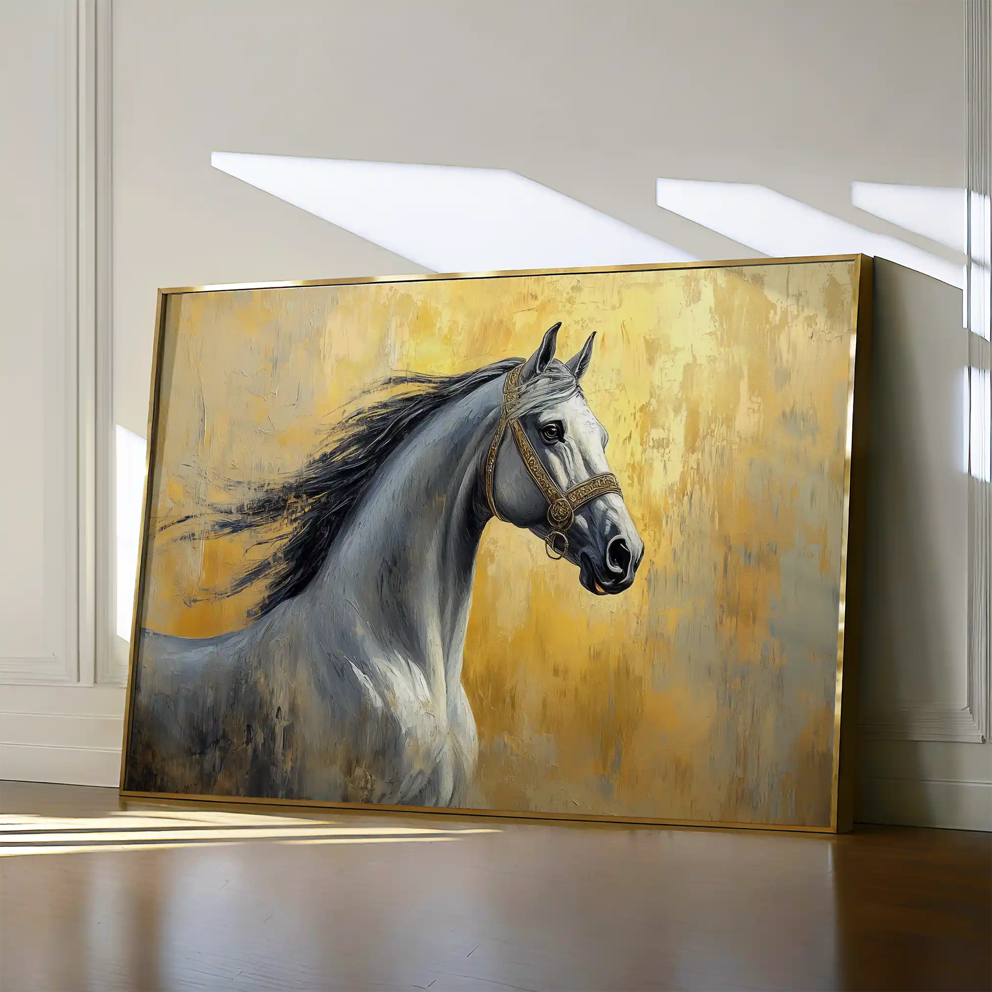 Horses 121 Canvas Art 60 x 40 cm / Black