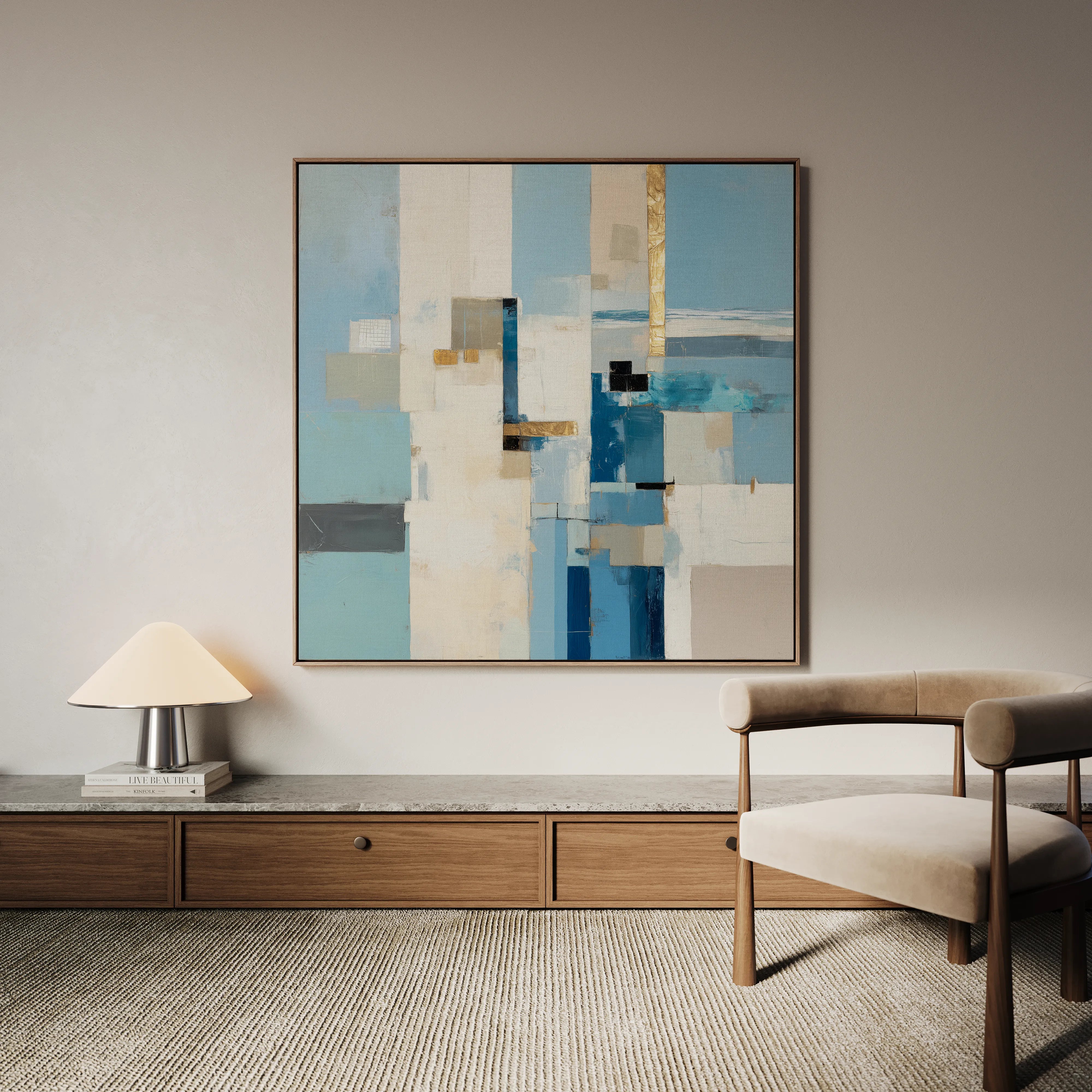 Abstract 1210 Canvas Art 16" x 16" / 40 x 40 cm / Black
