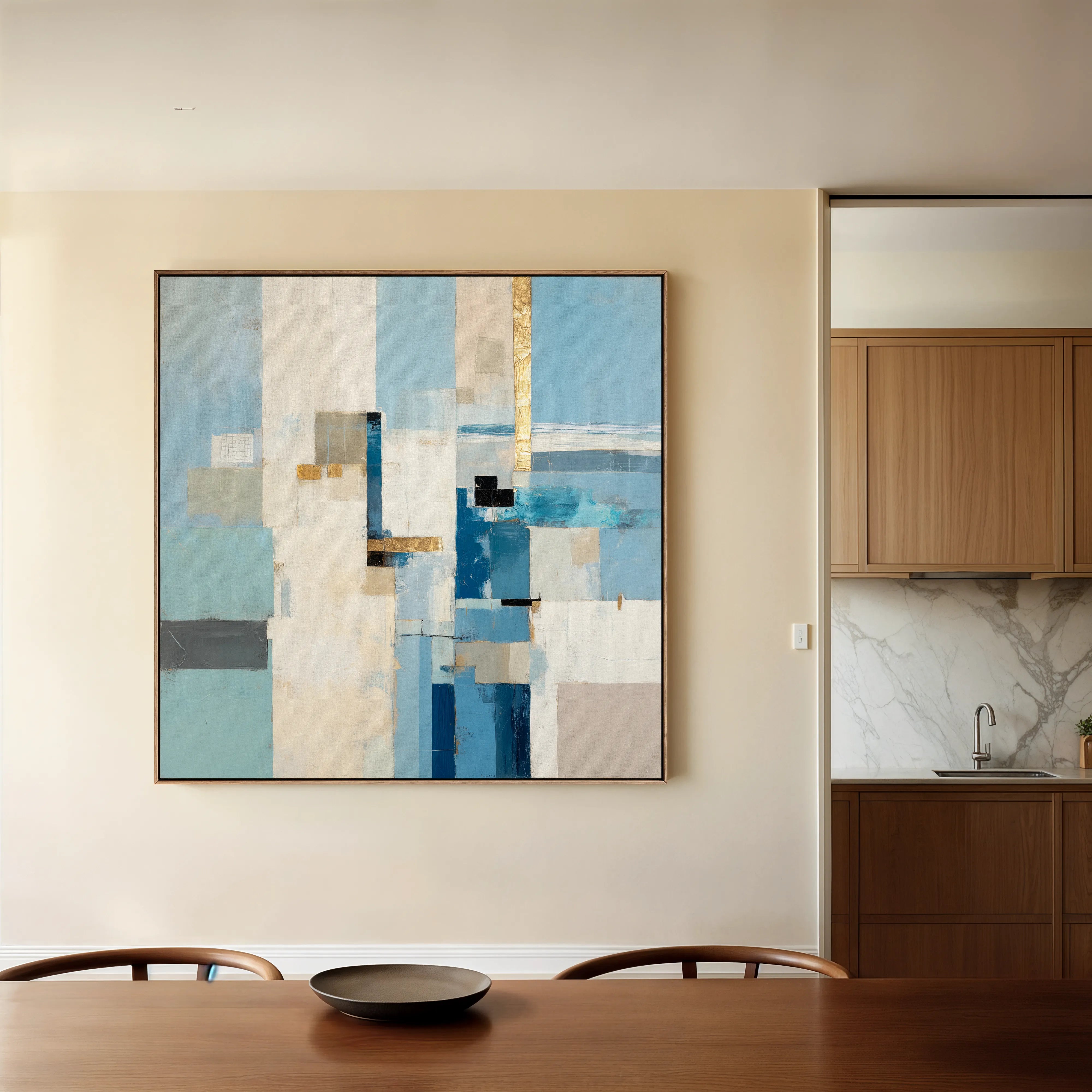 Abstract 1210 Canvas Art 16" x 16" / 40 x 40 cm / Black