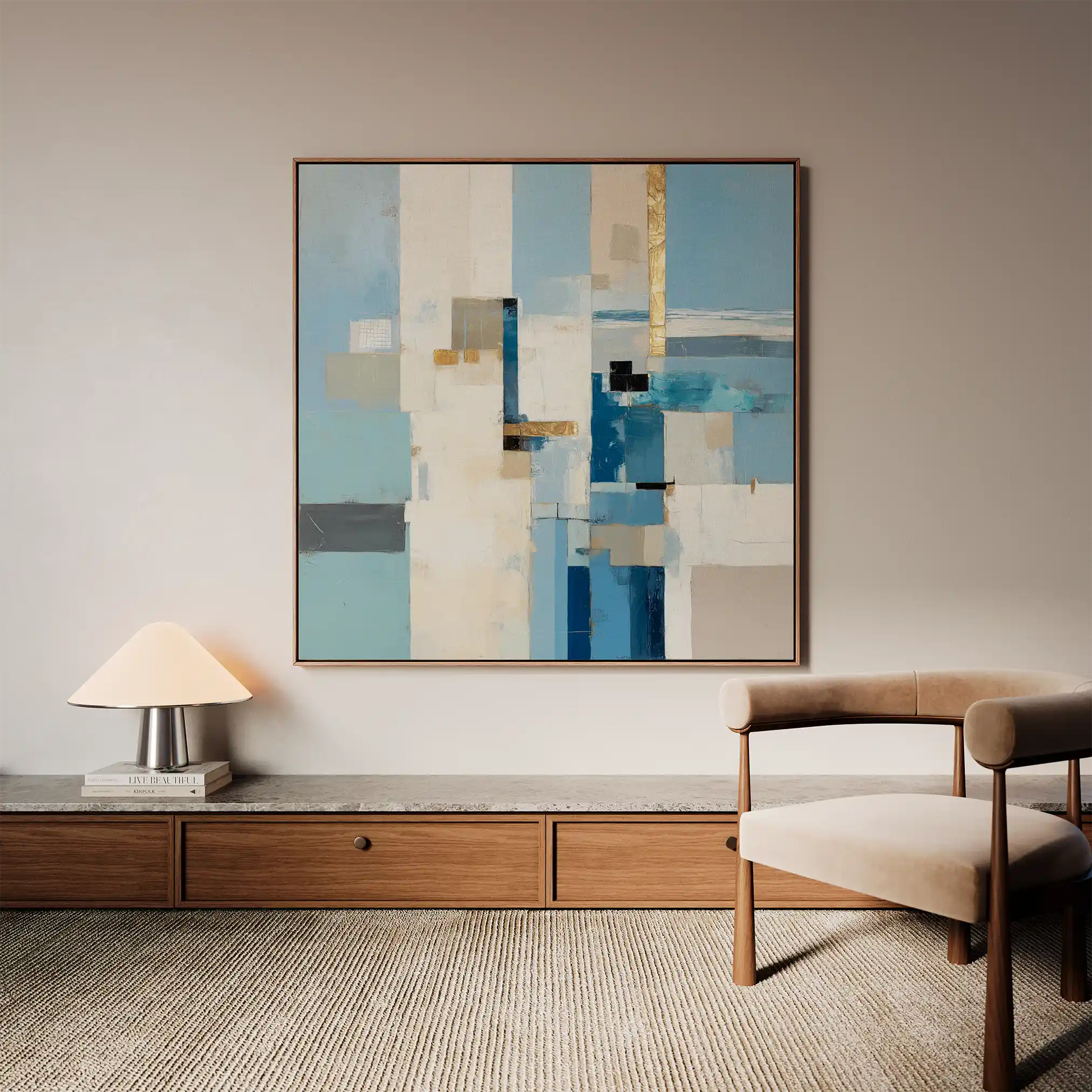 Abstract 1210 Canvas Art 60 x 60 cm / Black