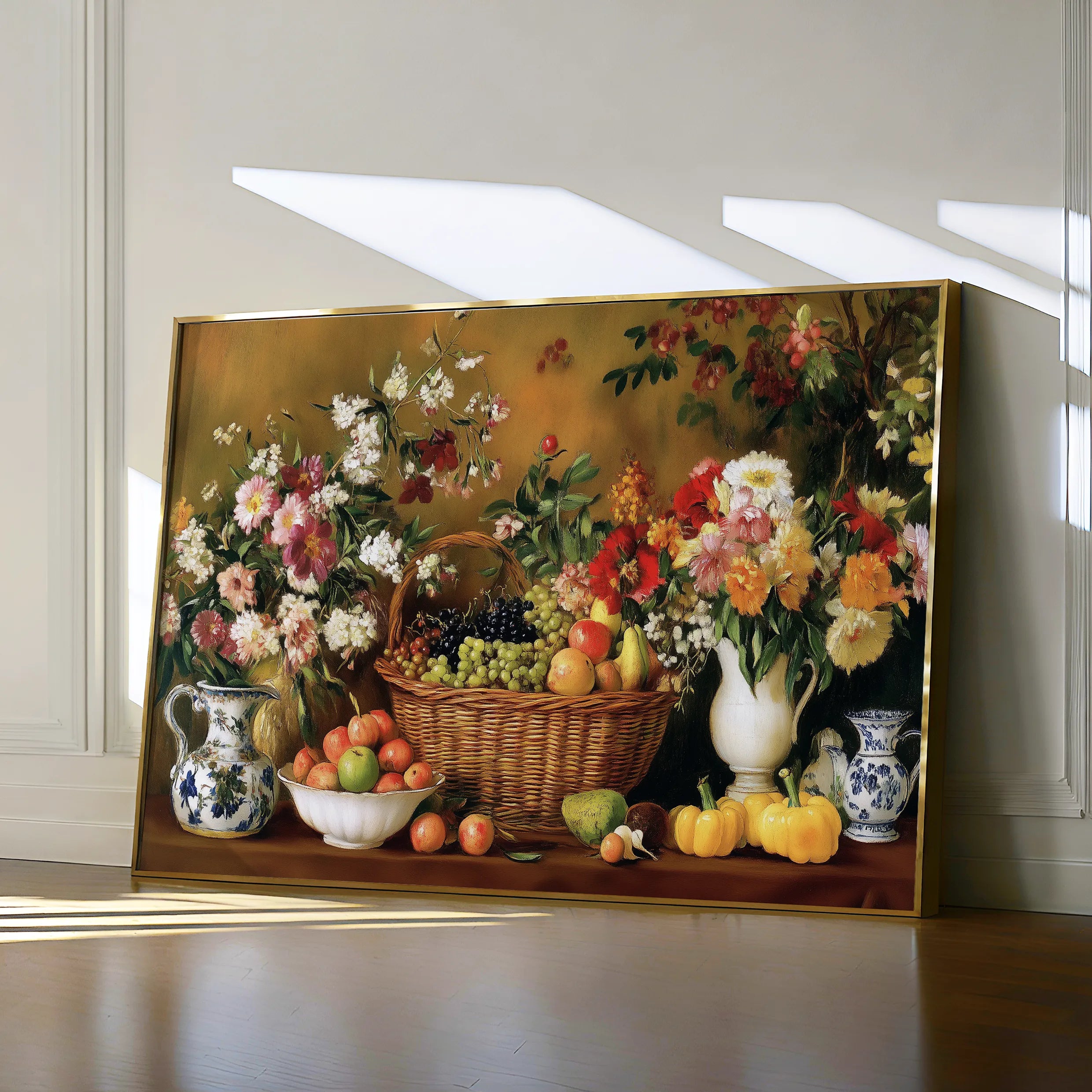 Floral 1210 Canvas Art 18" x 24" / 45 x 60 cm / Black