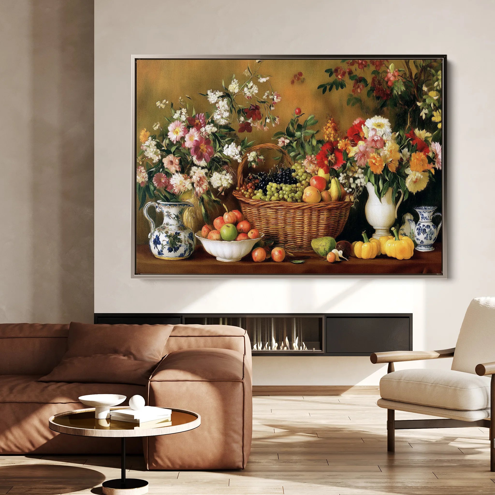 Floral 1210 Canvas Art 18" x 24" / 45 x 60 cm / Black