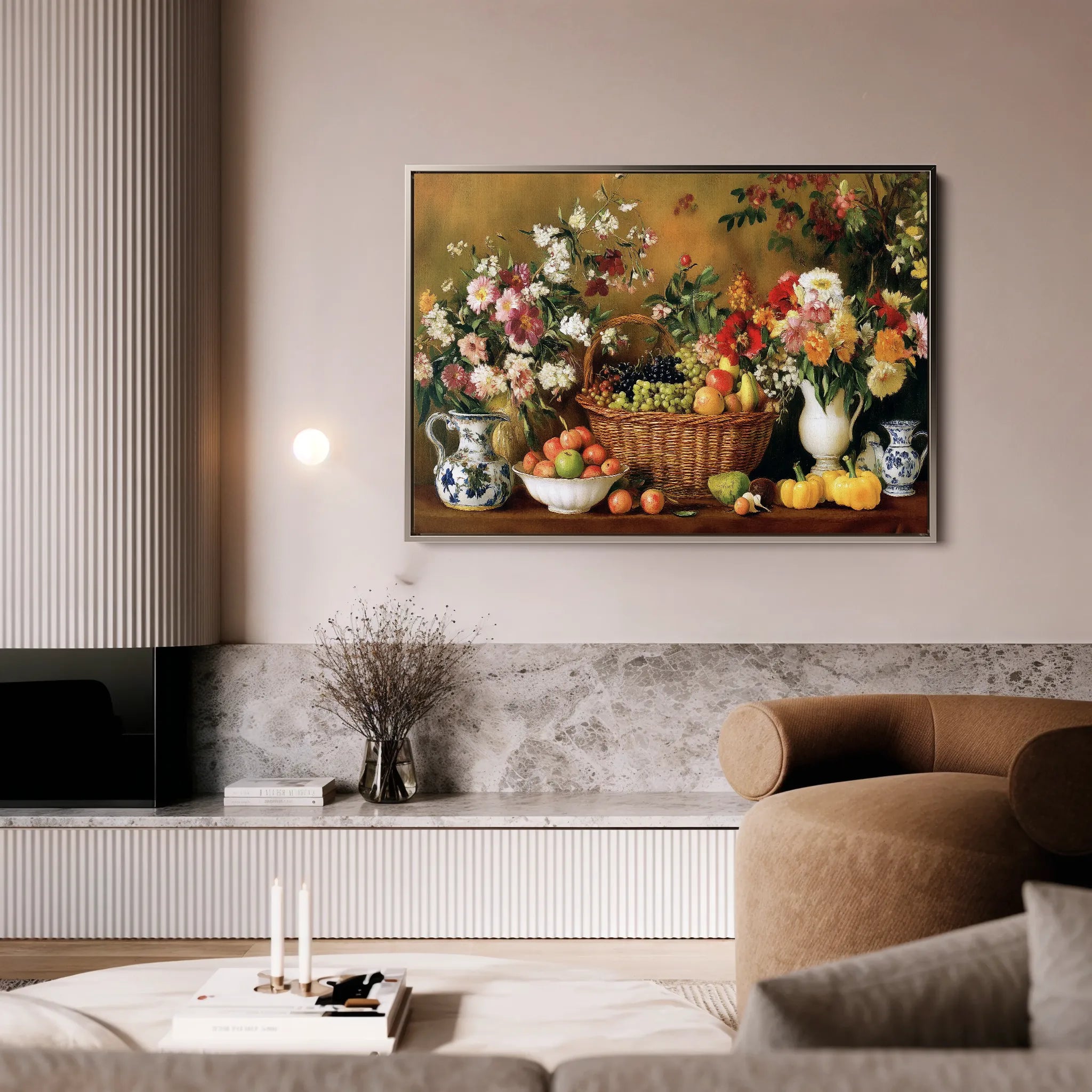 Floral 1210 Canvas Art 18" x 24" / 45 x 60 cm / Black