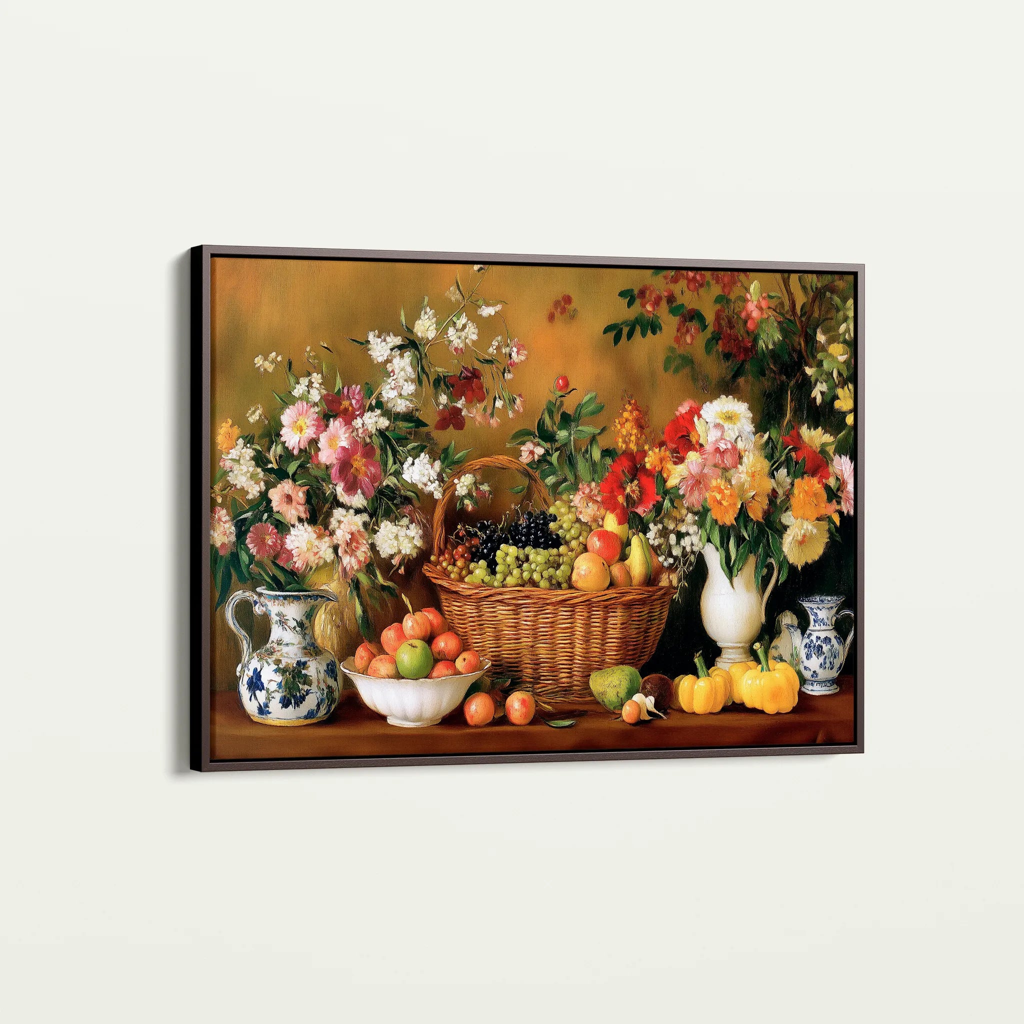 Floral 1210 Canvas Art 18" x 24" / 45 x 60 cm / Black