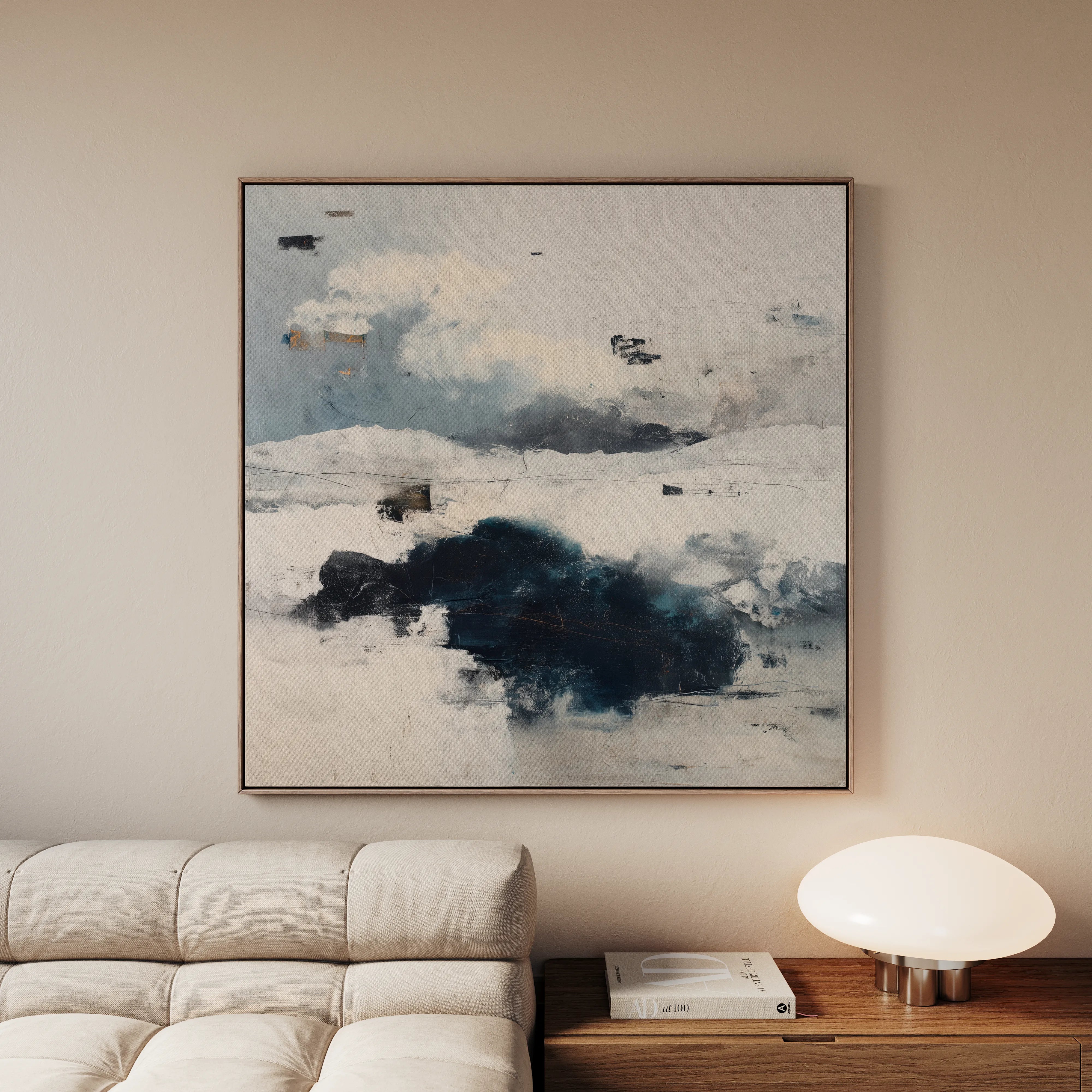Abstract 1211 Canvas Art 16" x 16" / 40 x 40 cm / Black