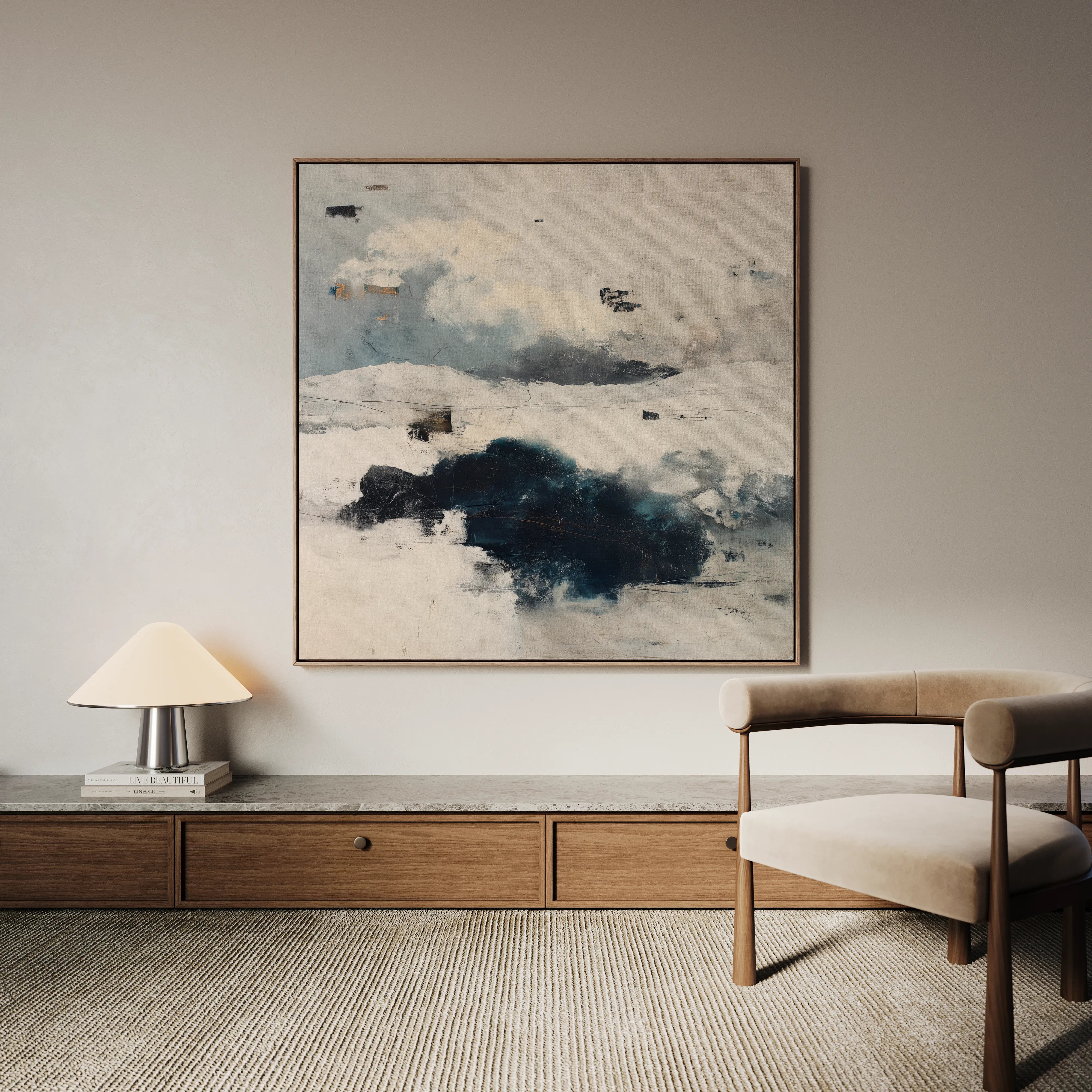 Abstract 1211 Canvas Art 16" x 16" / 40 x 40 cm / Black